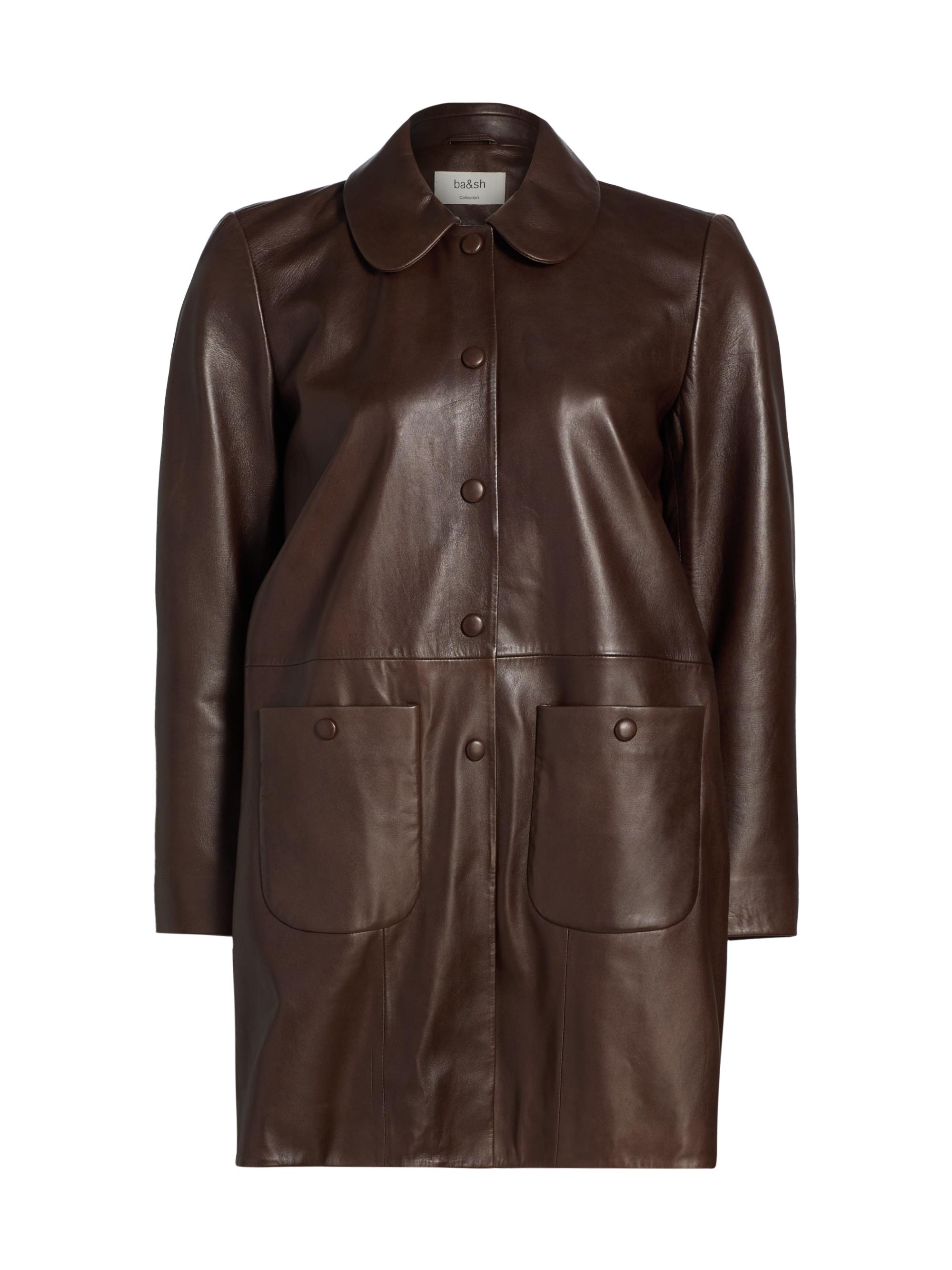 ba & sh Women's Madie Leather Coat - Marron
