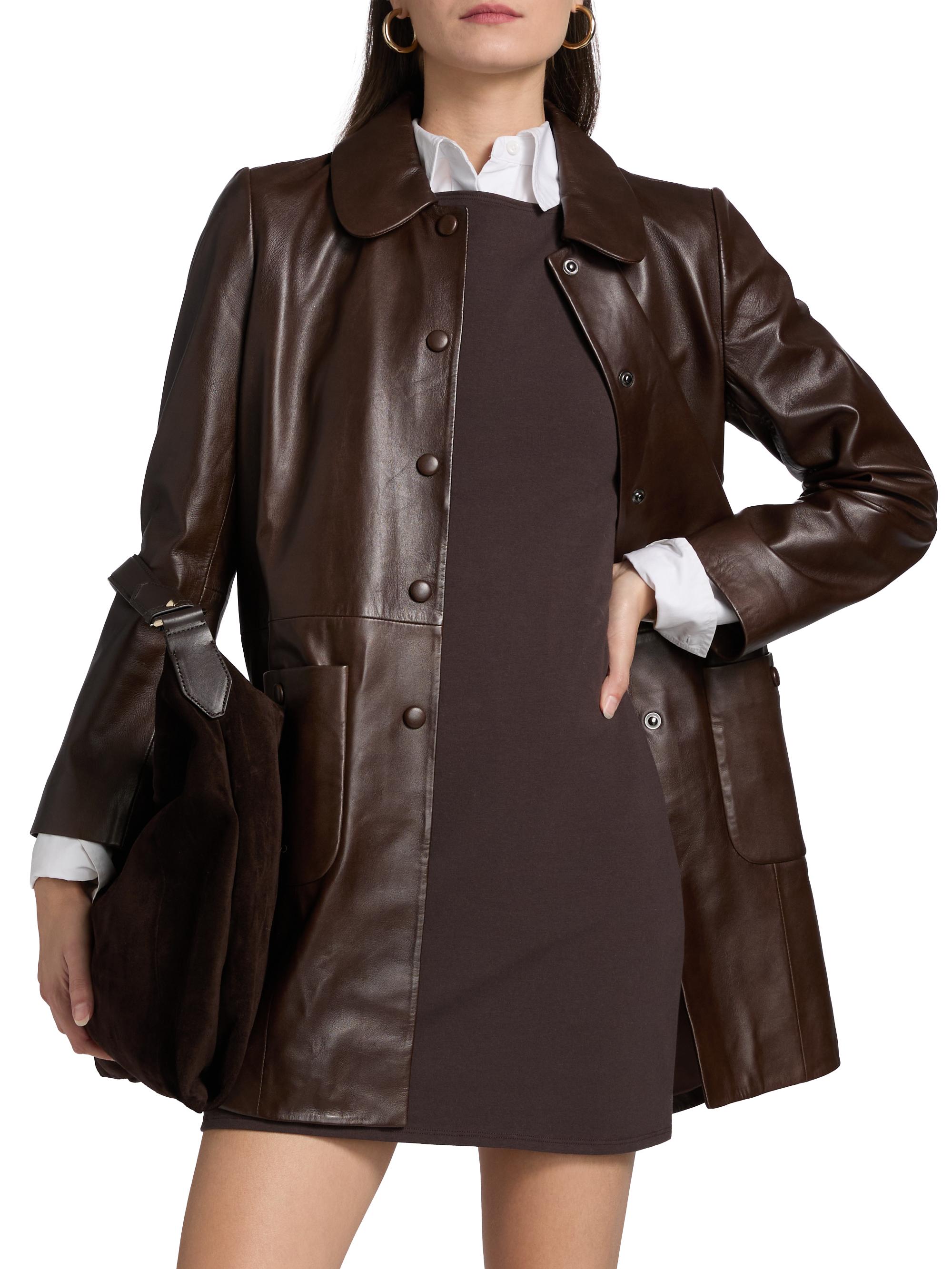 ba&sh Women's Madie Leather Coat - Brown - Size 2