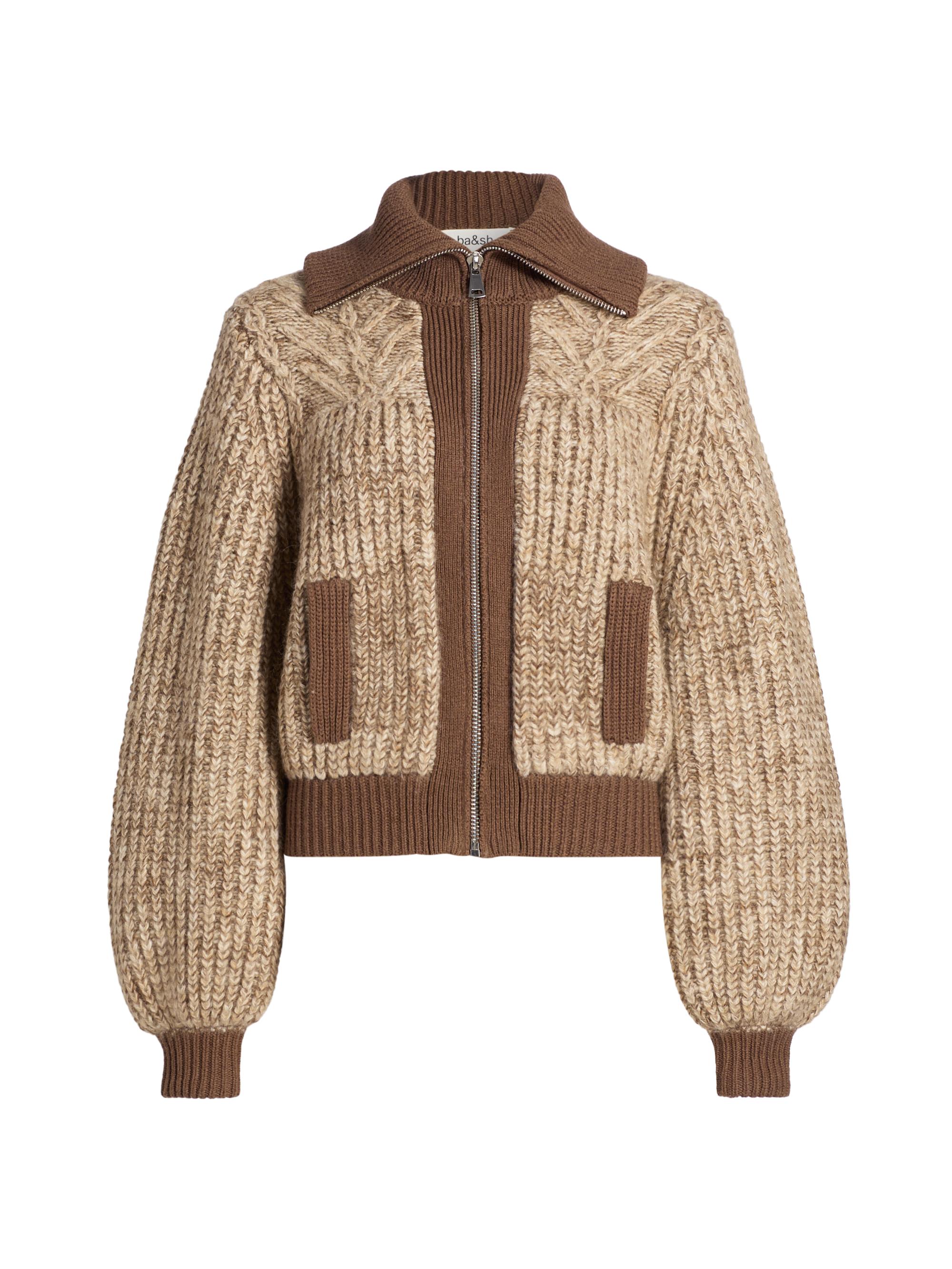 ba & sh Women's Rabel Zip-Front Cardigan - Marron
