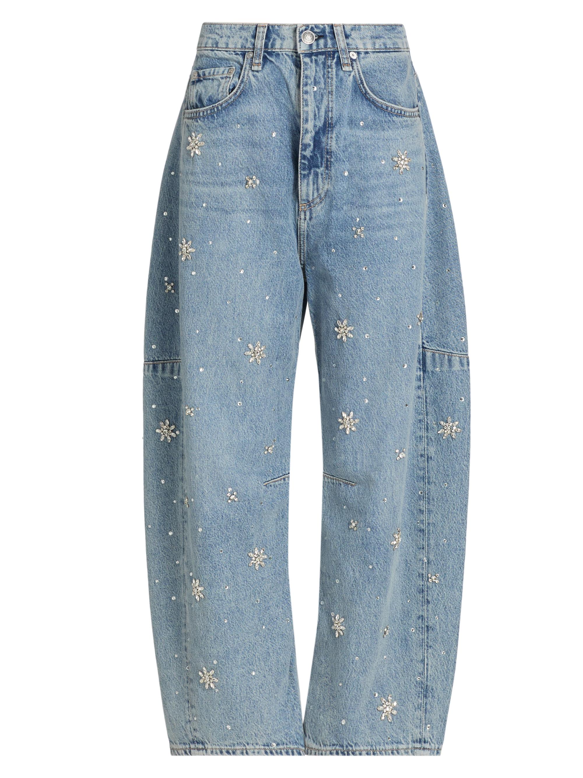 rag & bone Women's Charlie Embellished High-Rise Ankle Barrel Jeans - Bond Jewel