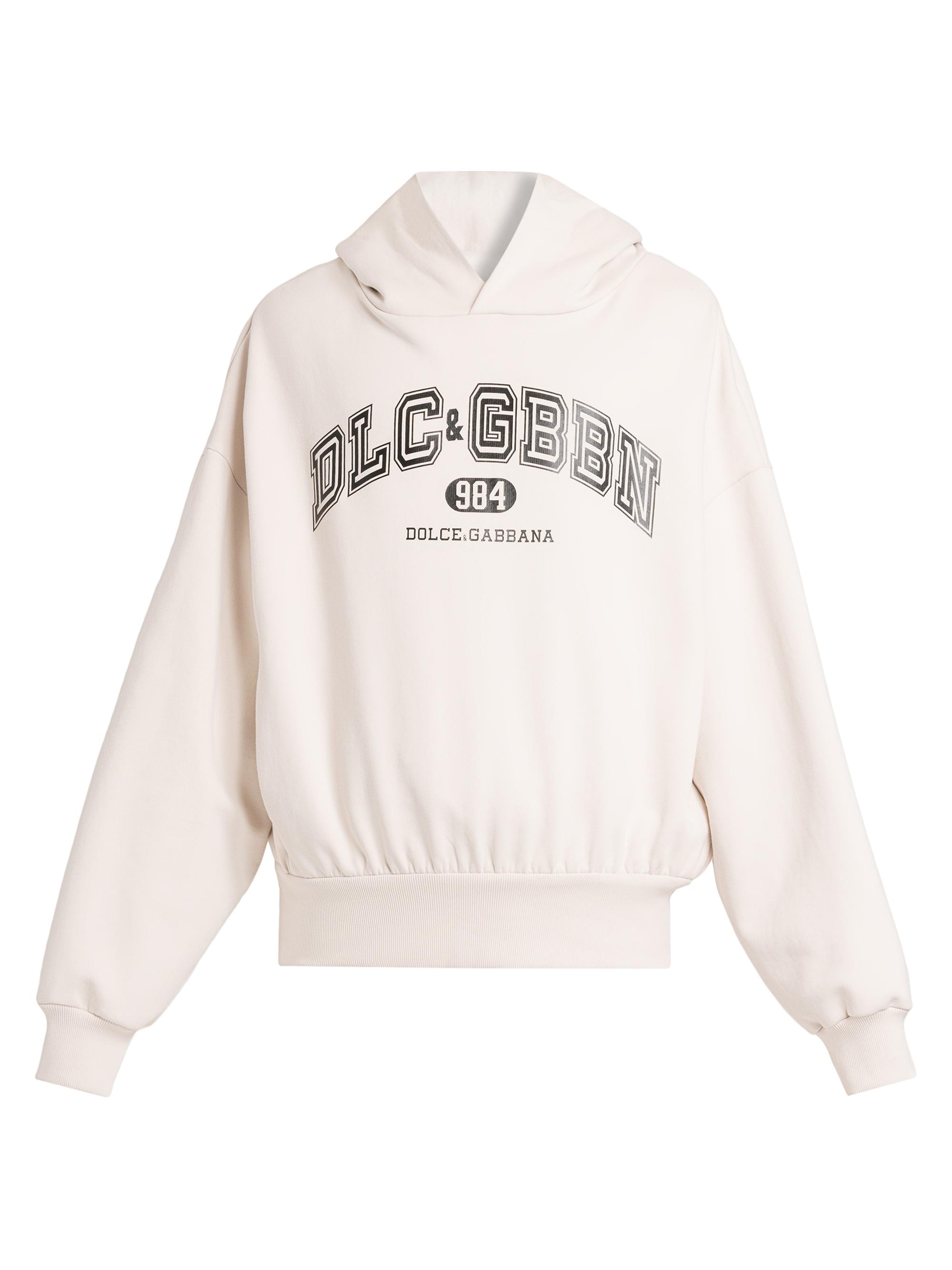 Dolce & Gabbana Men's Logo Cotton Hoodie - Beige Chiaro