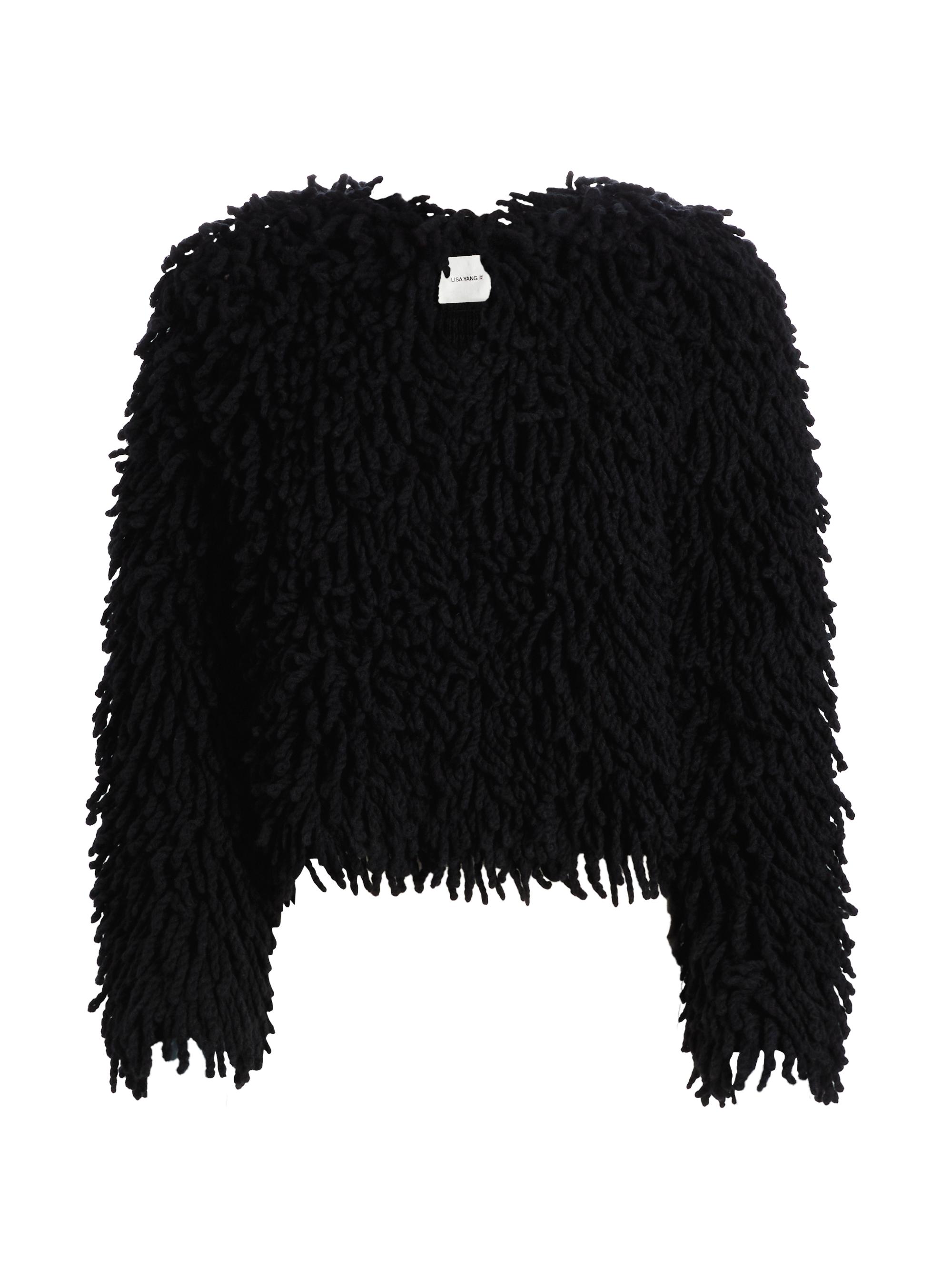 Lisa Yang Women's Bon Cashmere Fringe Cardigan - Black