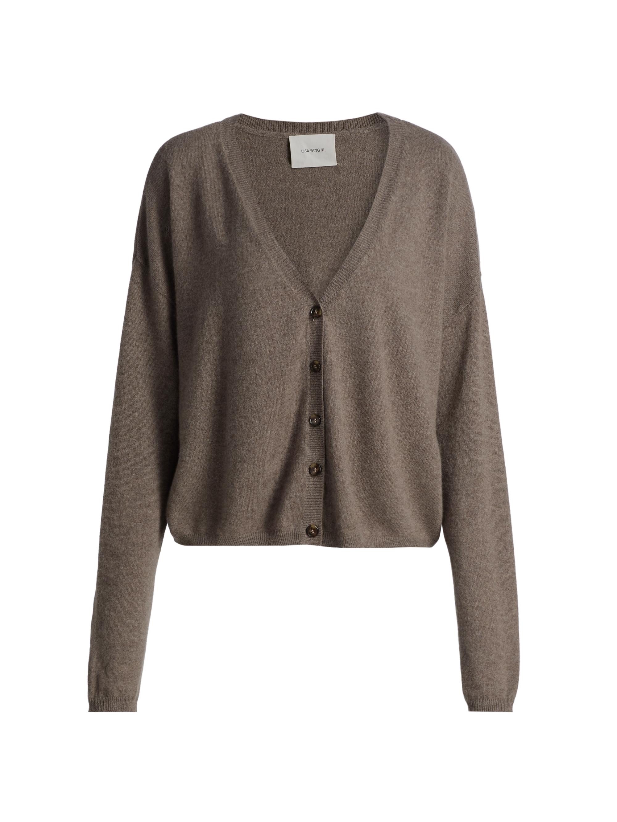 Lisa Yang Women's Abby Cashmere Cardigan - Truffle