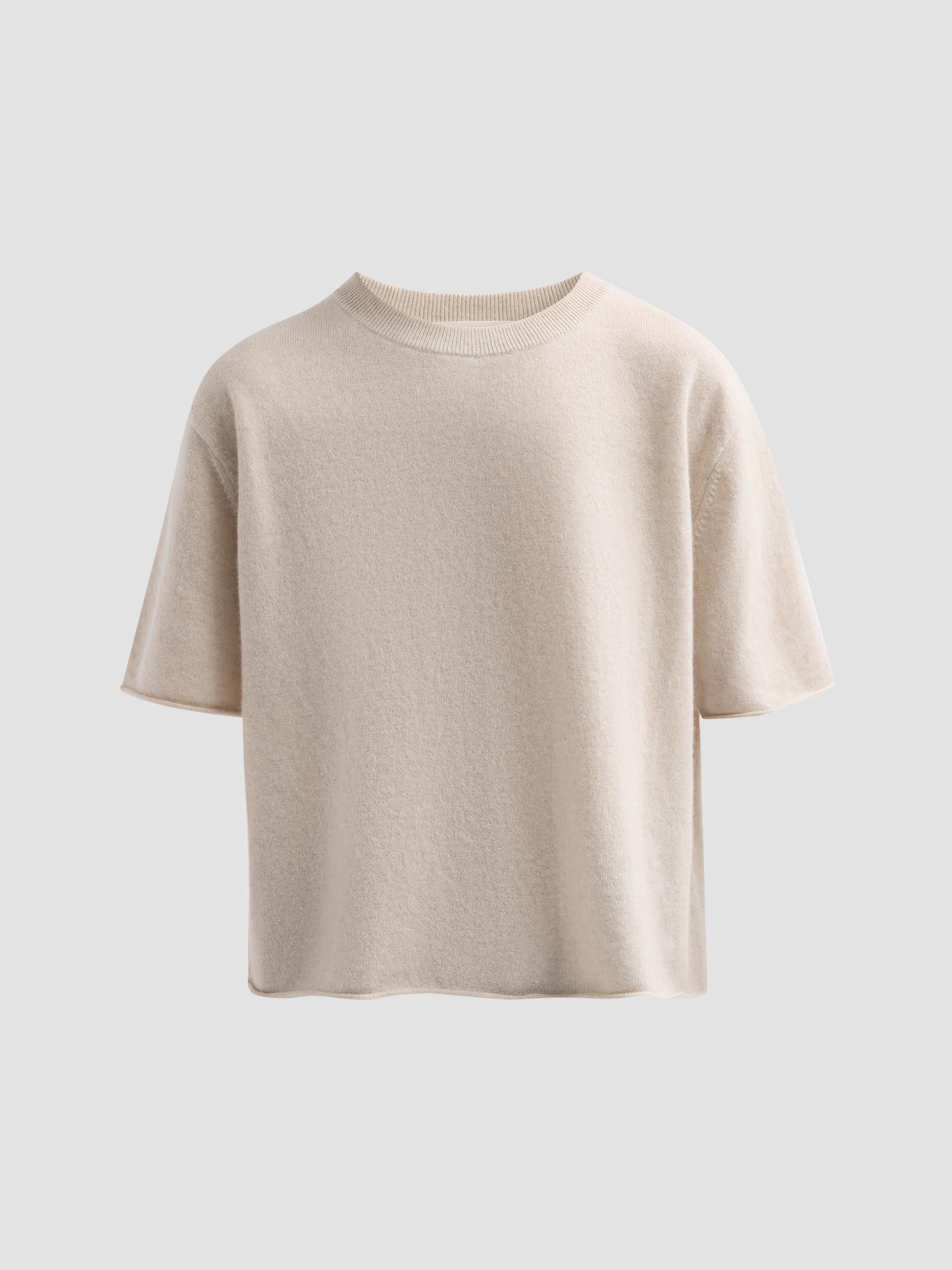 Lisa Yang Women's Cila Cashmere Crewneck T-Shirt - Oyster