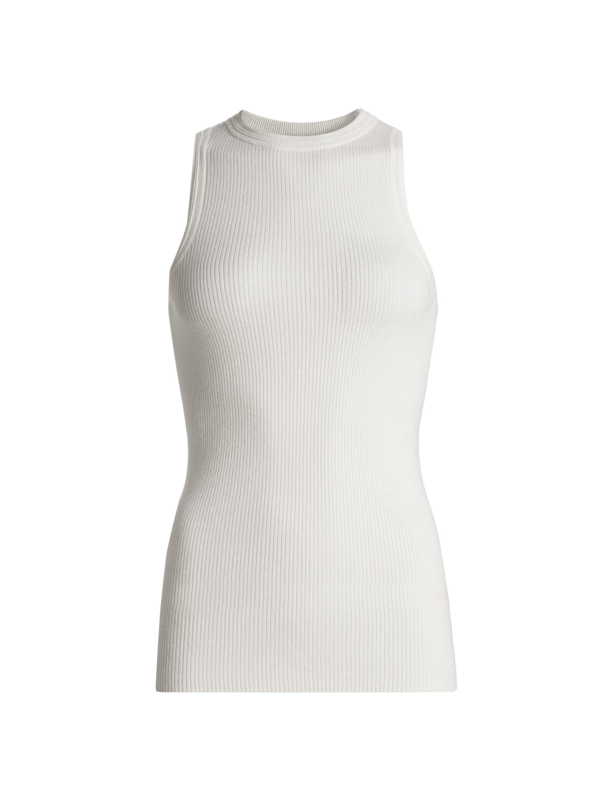 Lisa Yang Women's Amya Rib-Knit Cotton-Cashmere Tank - Salt