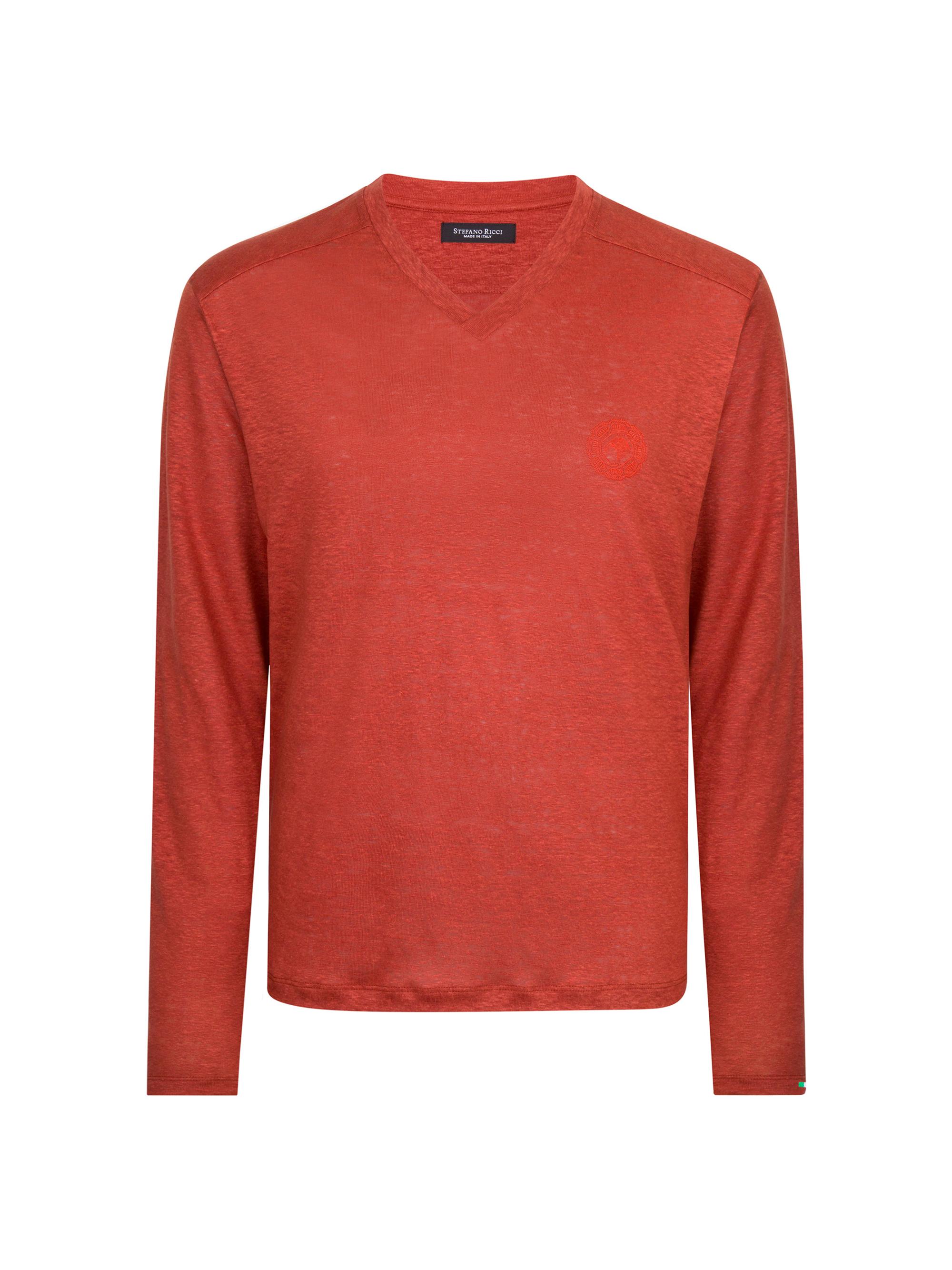 Stefano Ricci Men's Linen T-Shirt - Orange