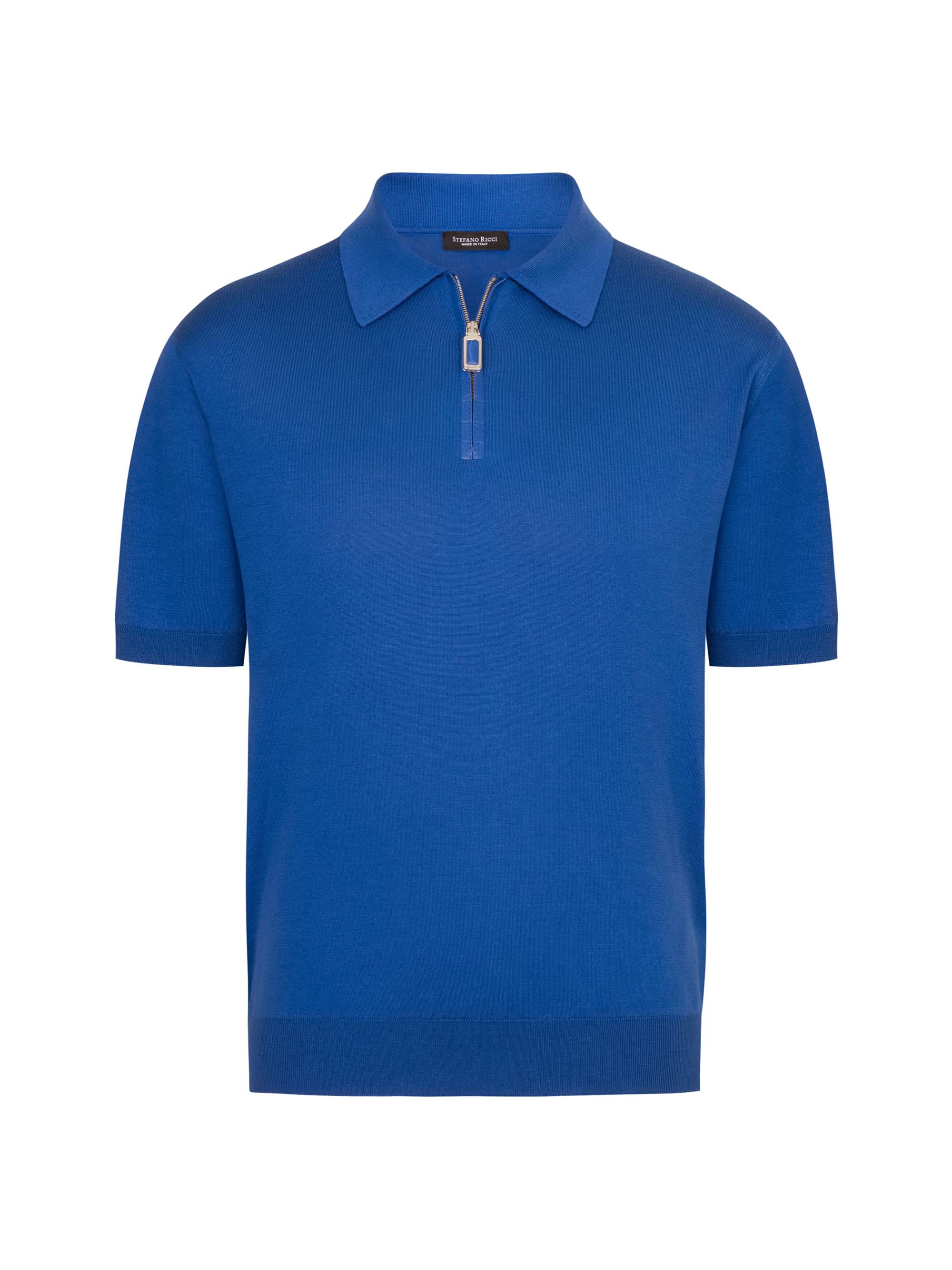Stefano Ricci Silk and Crocodile Leather Knit Zip Polo | Saks