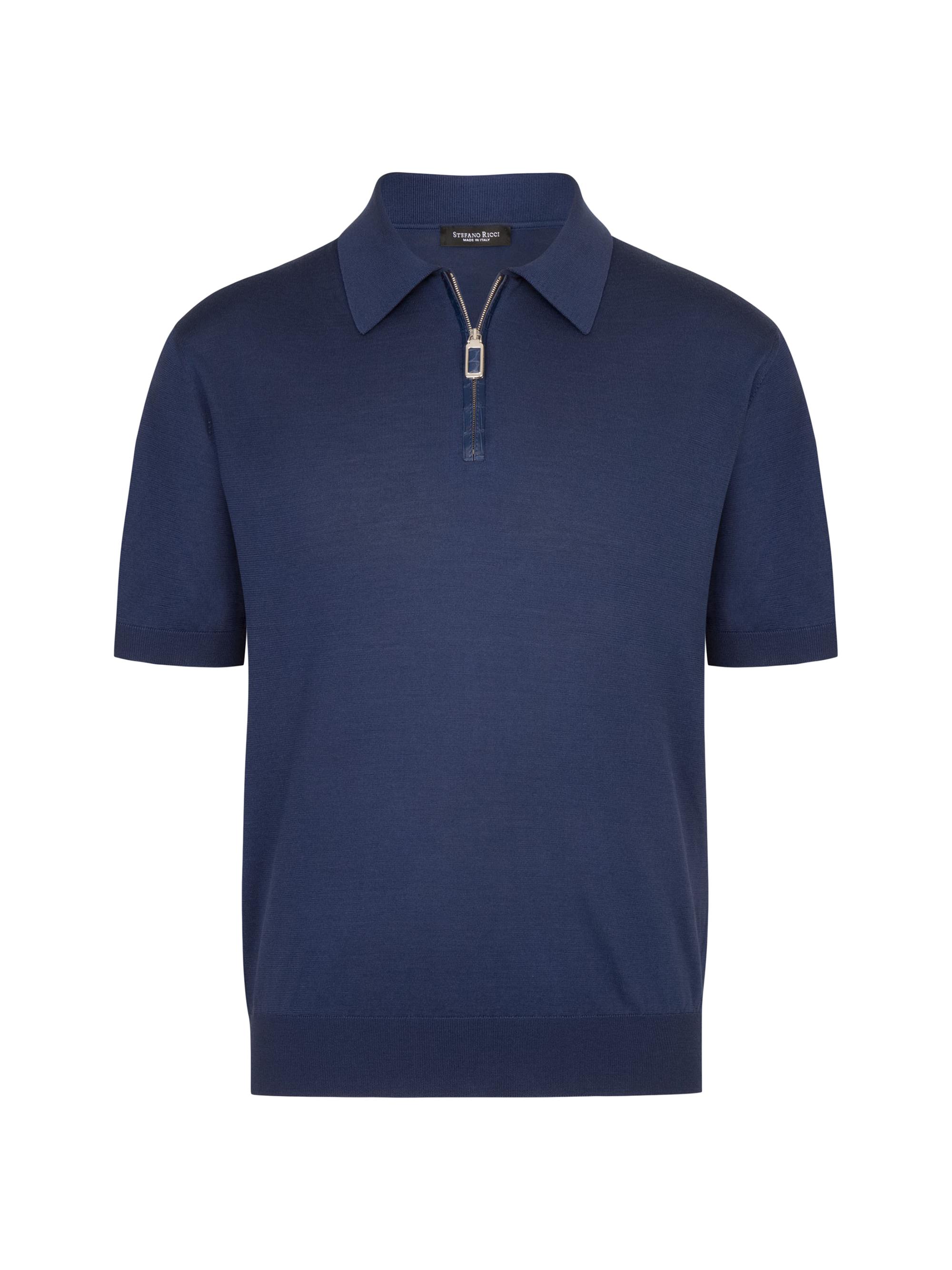 Stefano Ricci Men's Silk and Crocodile Leather Knit Zip Polo - Red