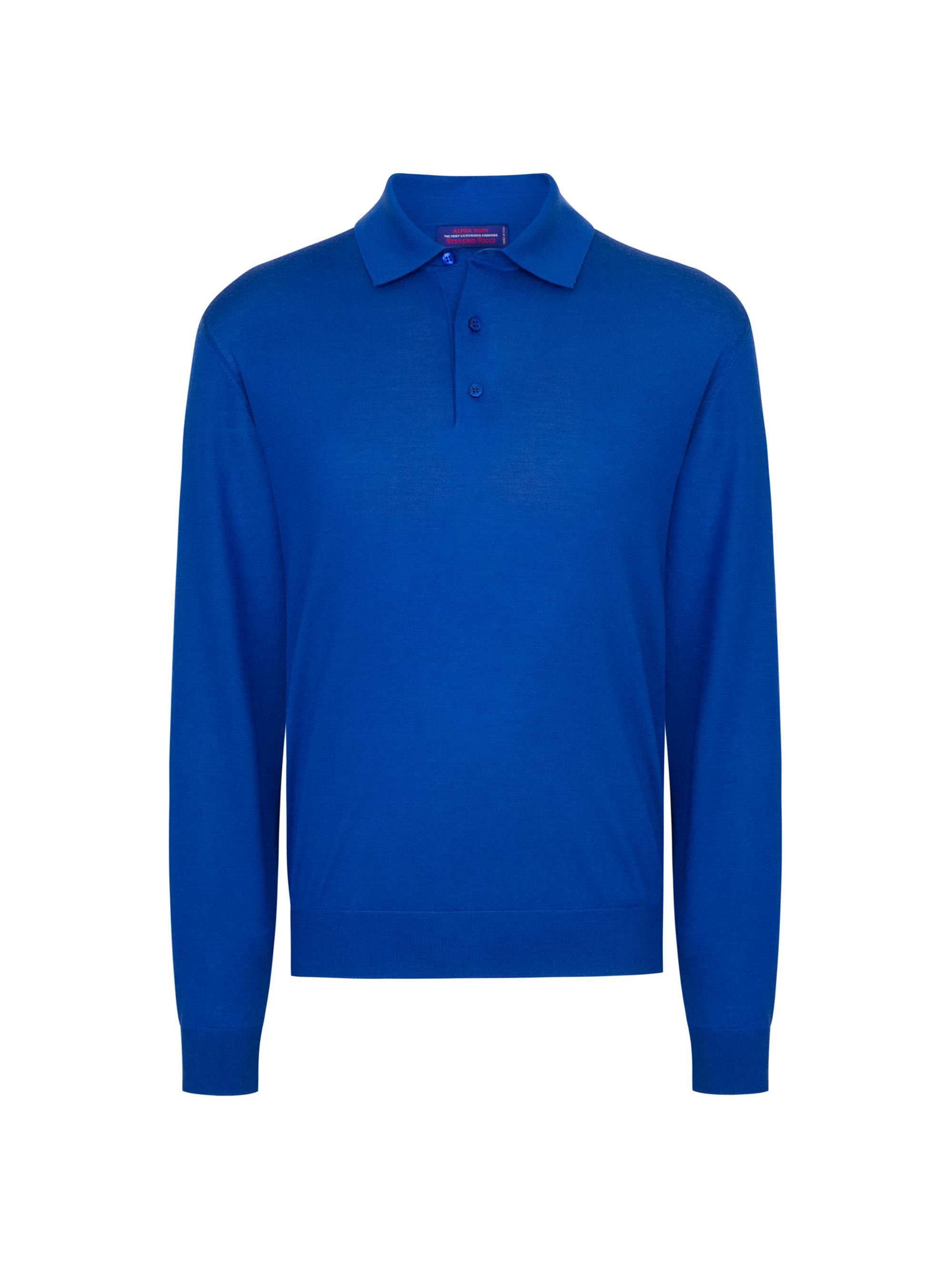 Stefano Ricci Men's Cashmere-Wool Polo Shirt - Blue