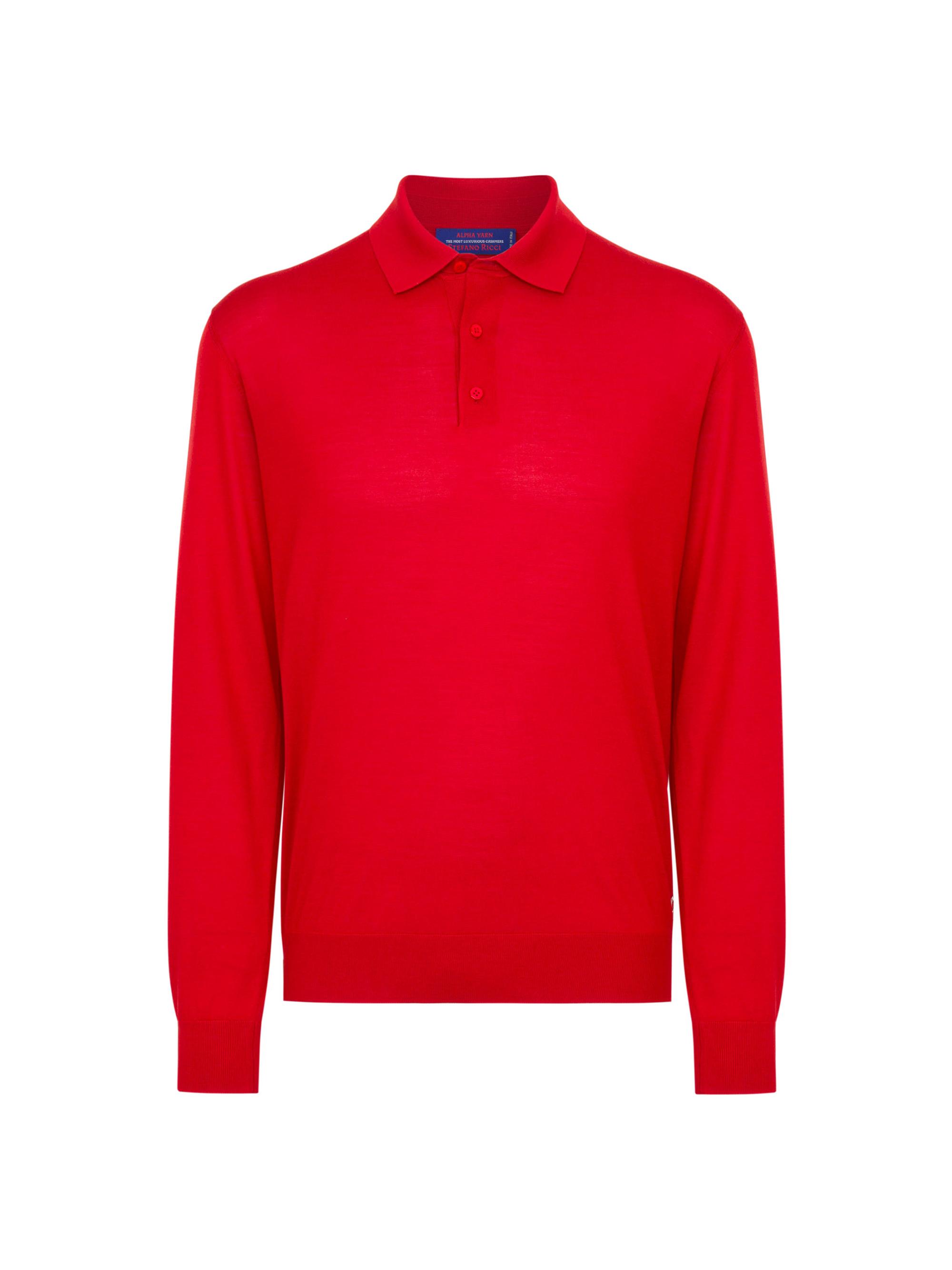 Stefano Ricci Men's Cashmere-Wool Polo Shirt - Red | Thumbnail 8