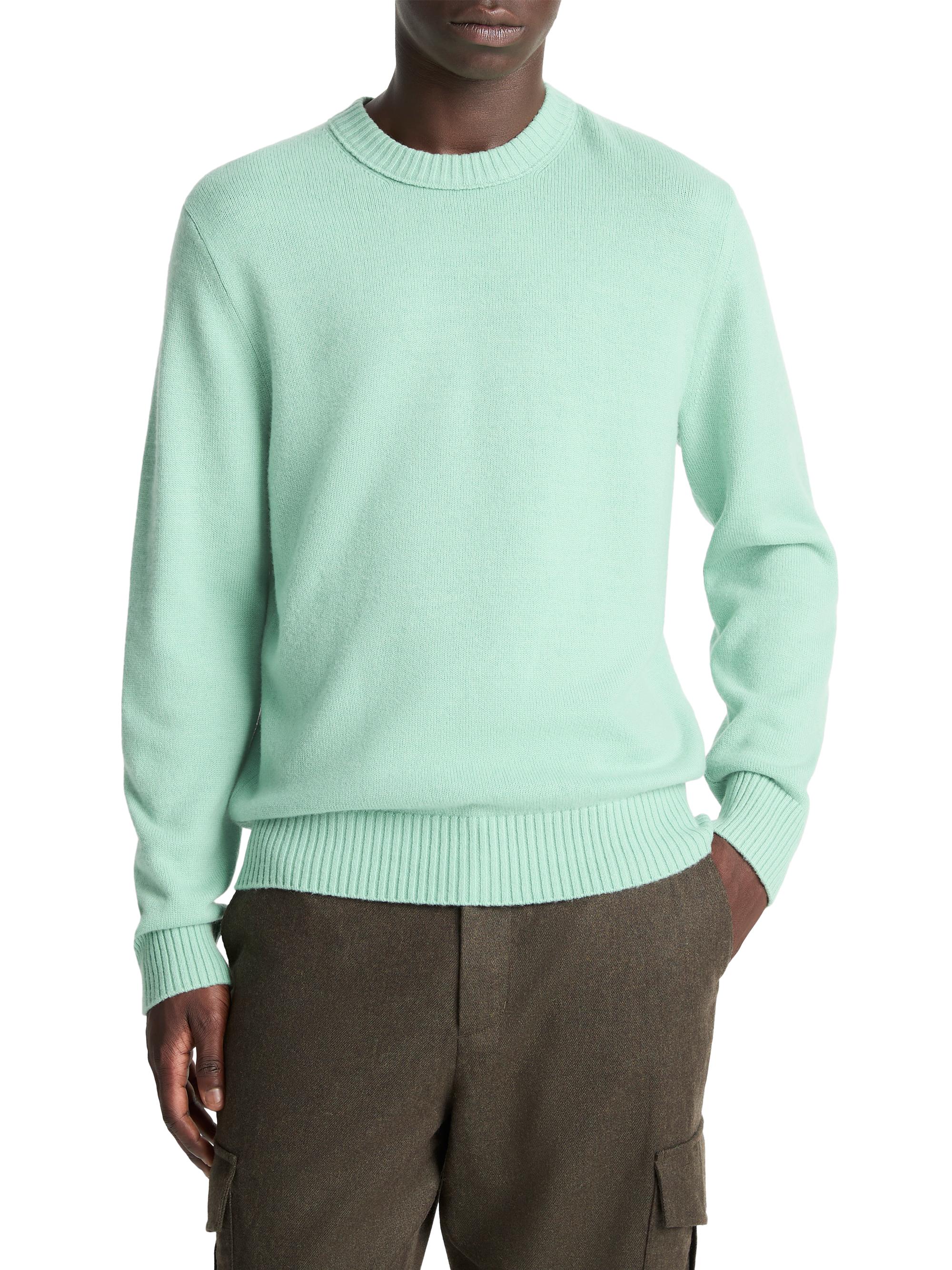 Vince Men's Cashmere-Blend Long-Sleeve Crewneck Sweater - Dark Caterpillar