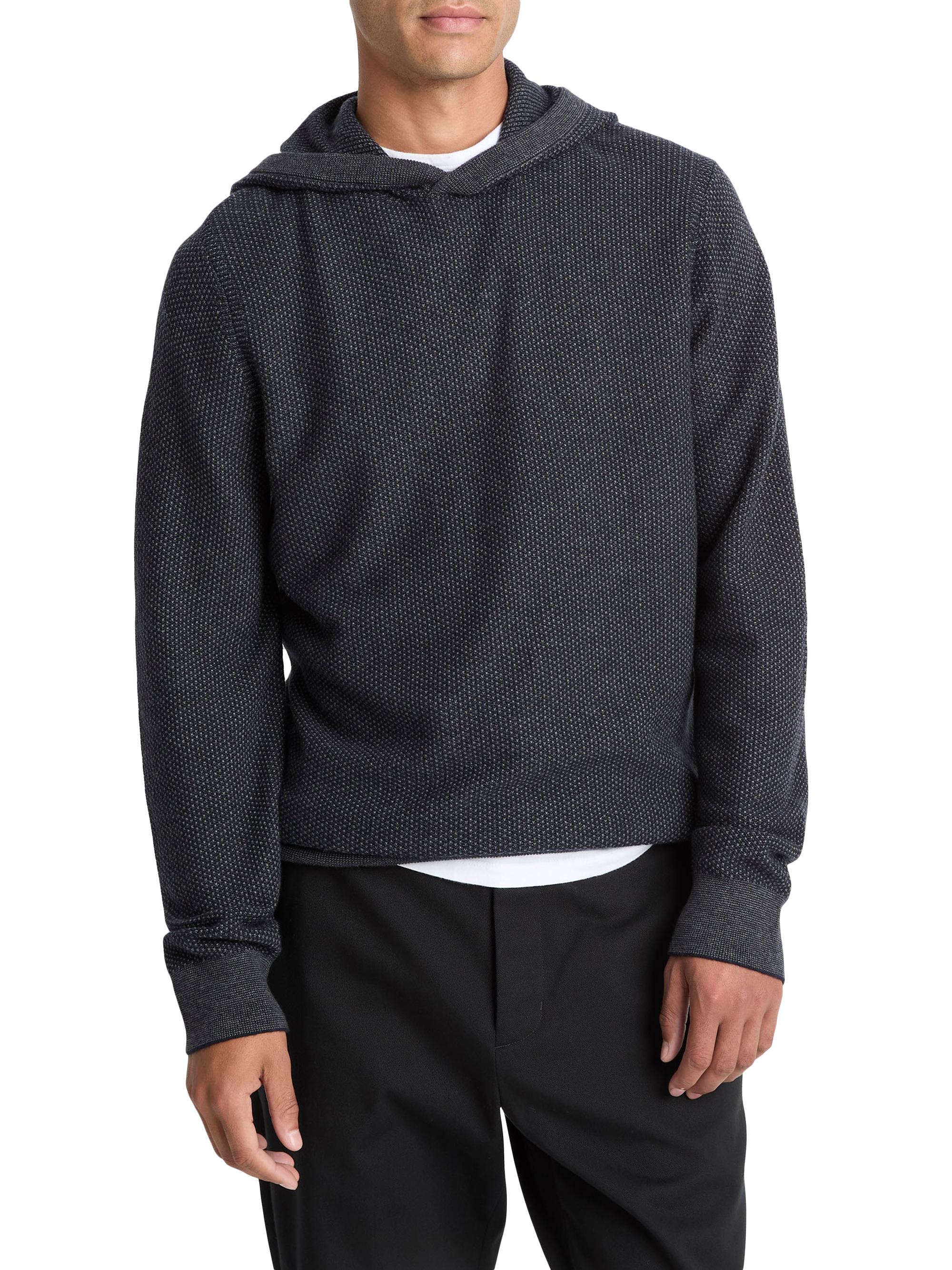 Vince Men's Geo Jacquard Hoodie - Driver Green Coastal