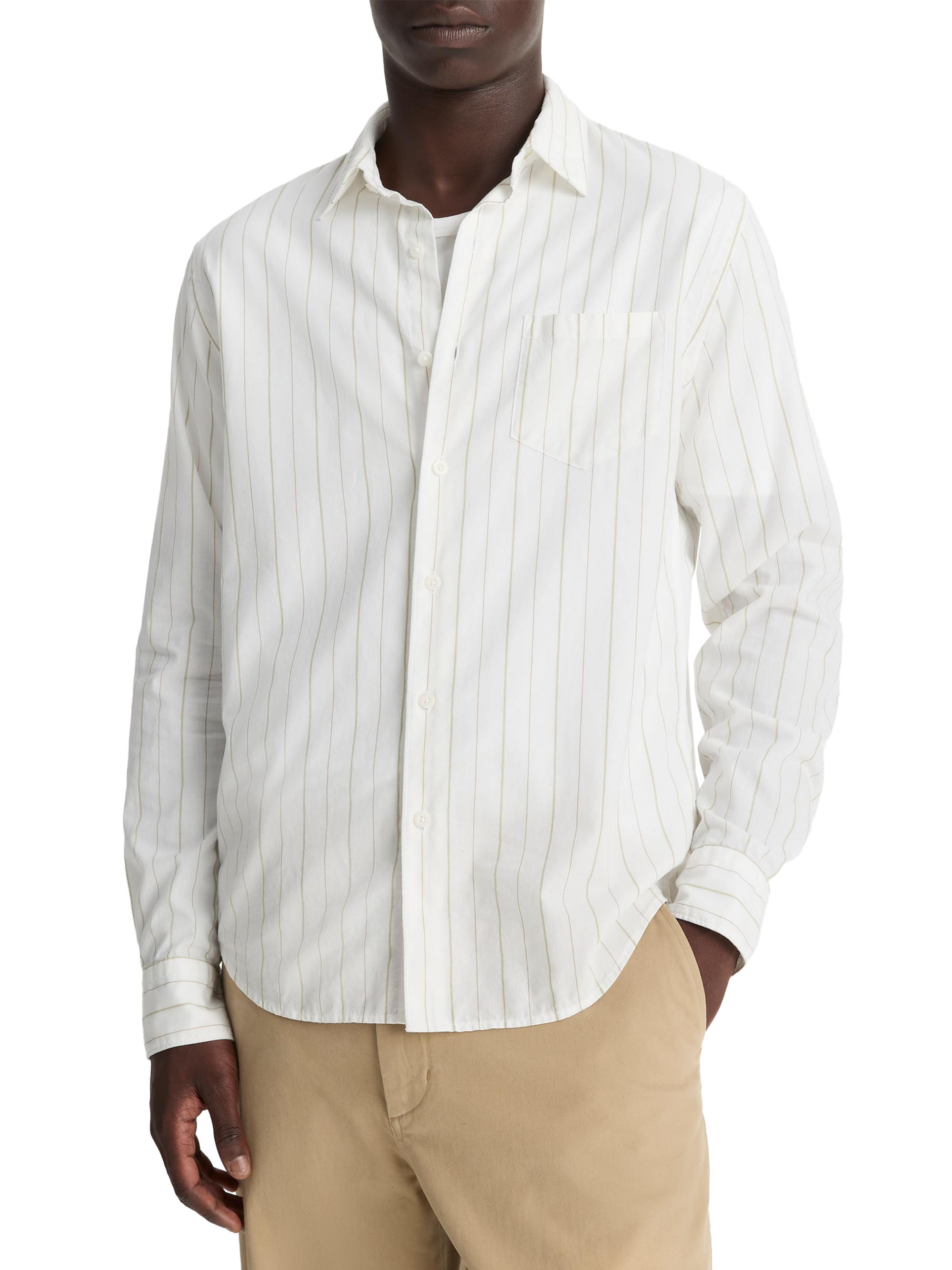 Vince Chatsworth Striped Short-Sleeve Cotton Shirt | Saks Fifth Avenue