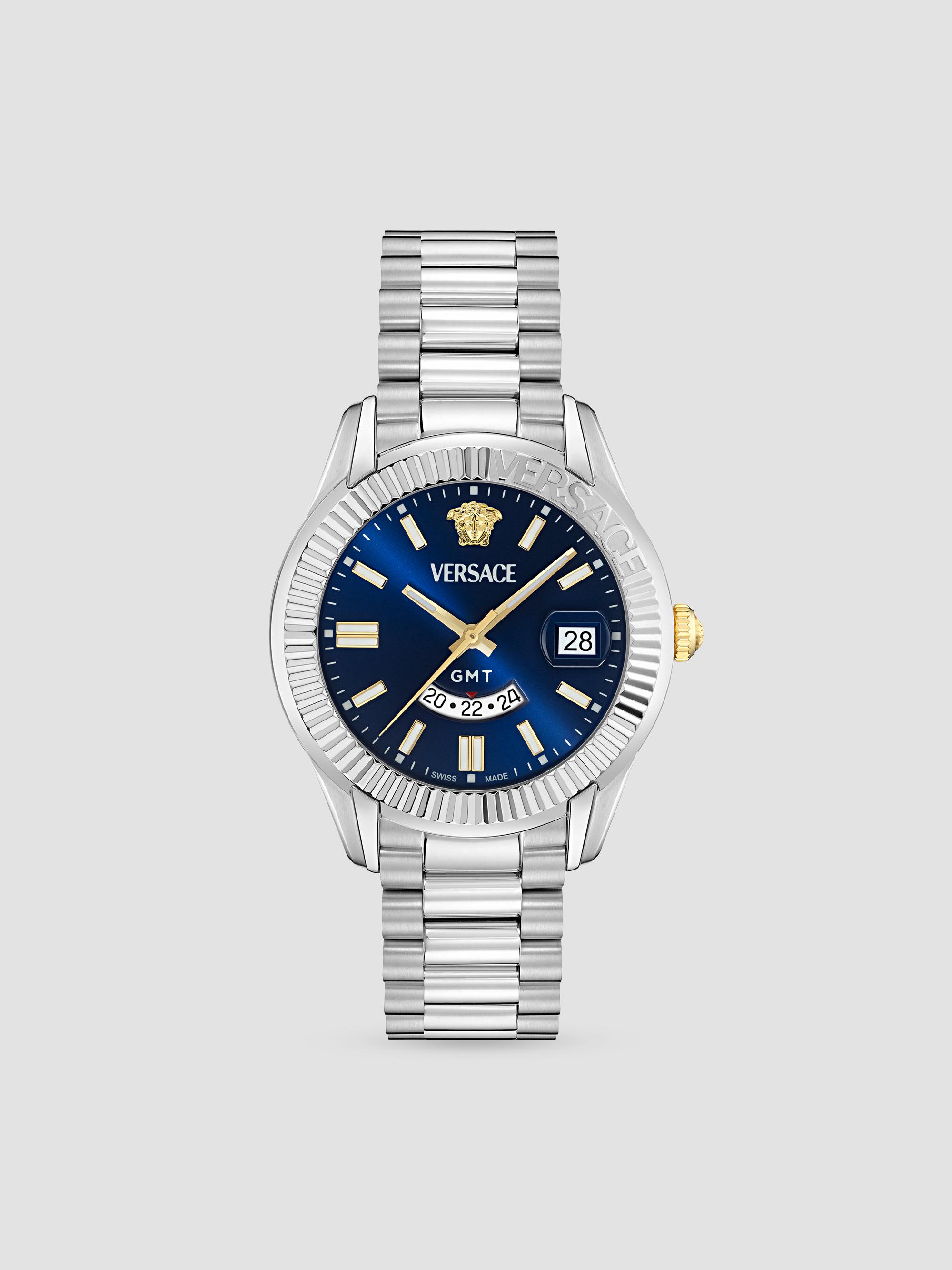 Versace Greca Logo Diver Stainless Steel Bracelet Watch/43MM