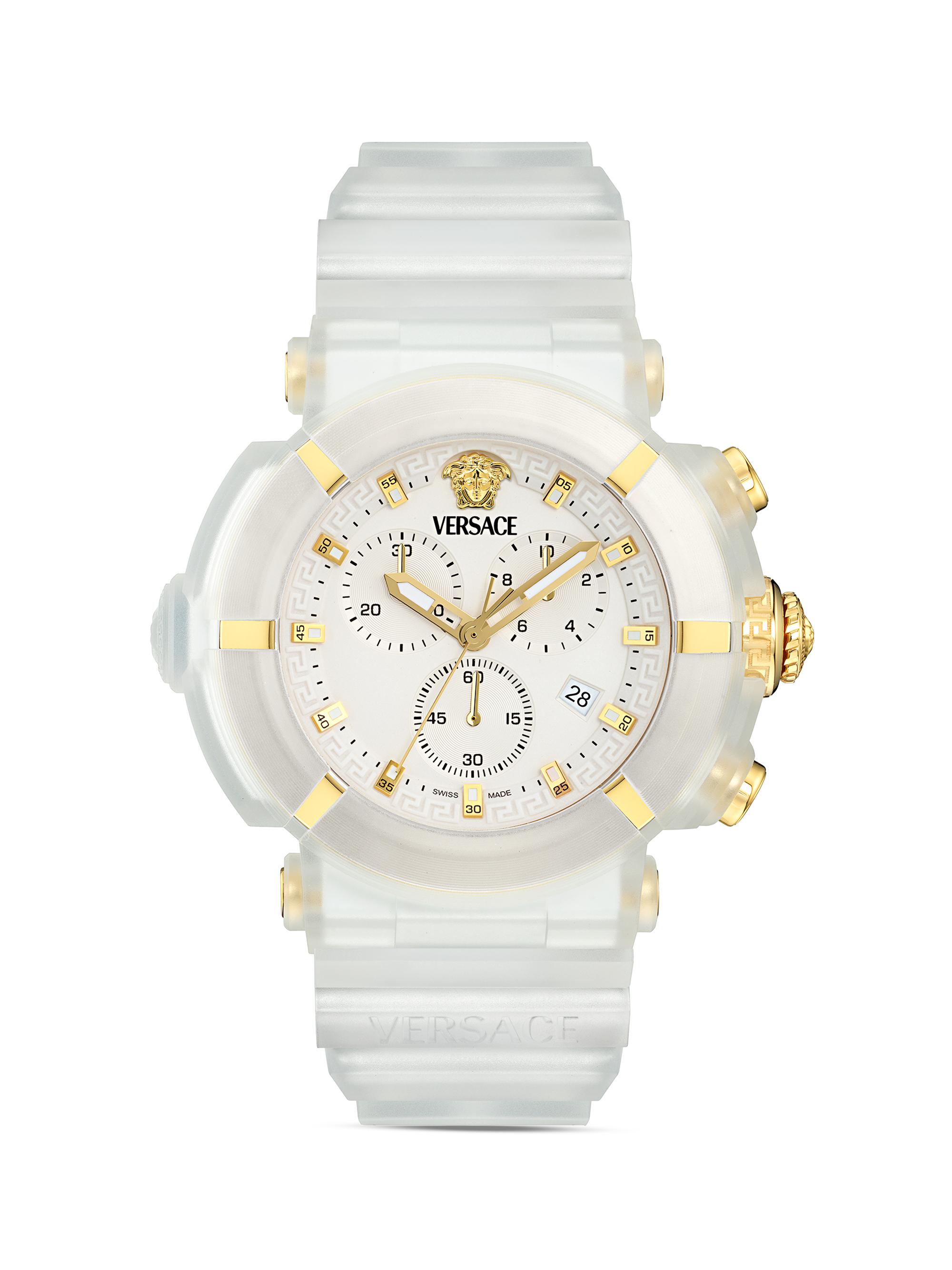 Versace Men's TPU Chronograph Bracelet Watch/45MM - White With Gold