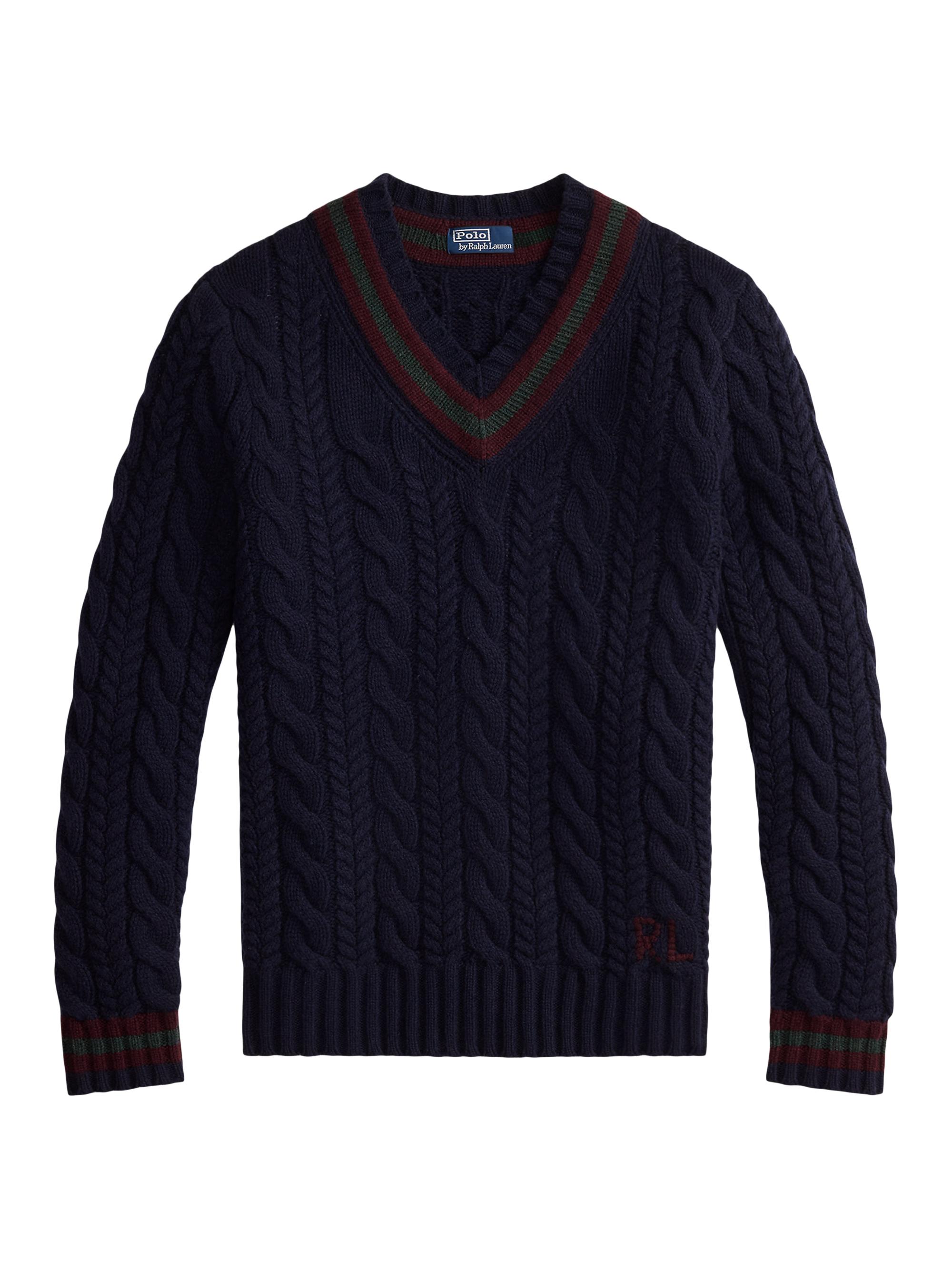 Polo Ralph Lauren Herringbone Merino Wool V-Neck Cardigan | Saks