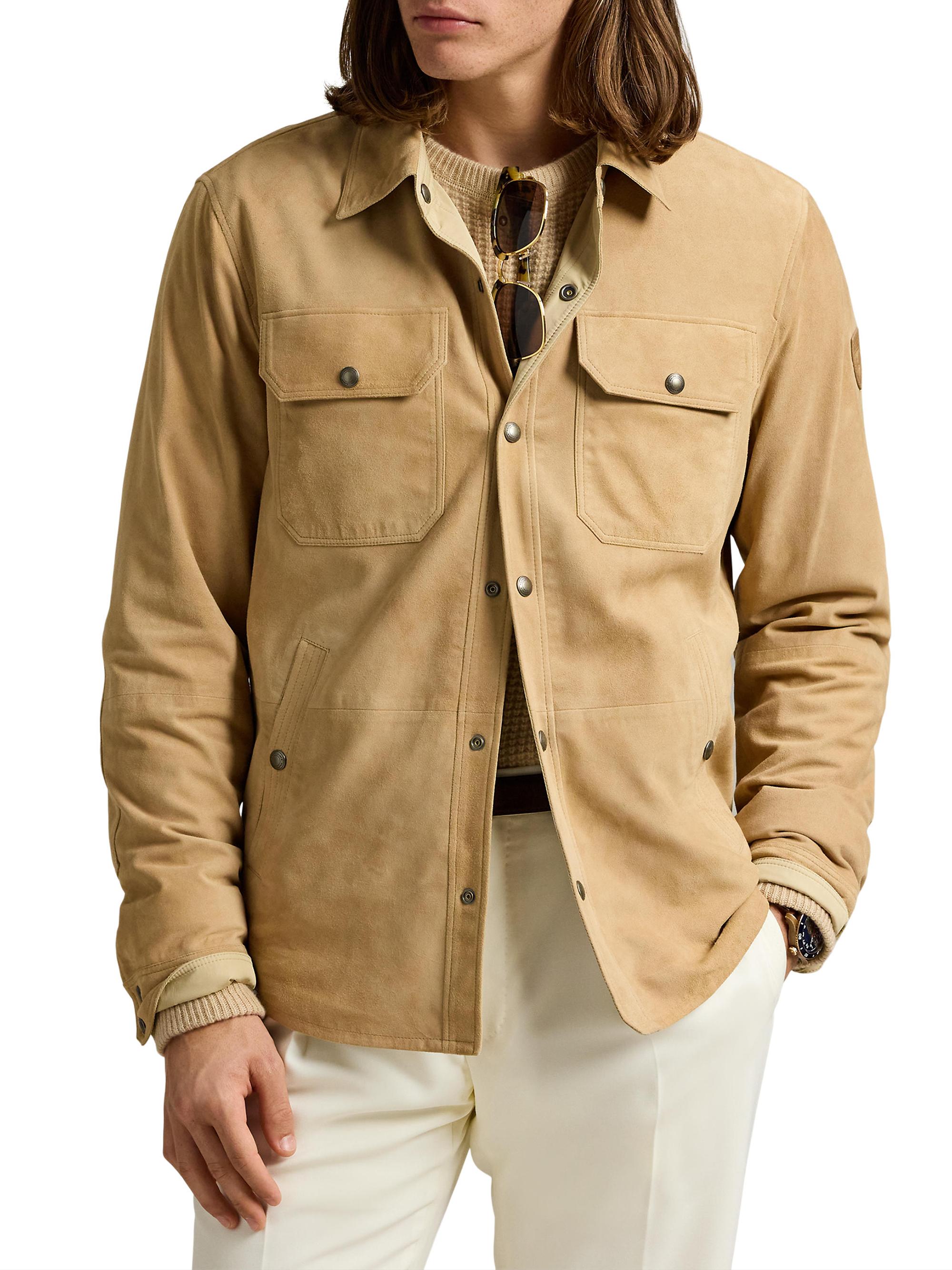 Polo Ralph Lauren Suede Utility Overshirt | Saks Fifth Avenue