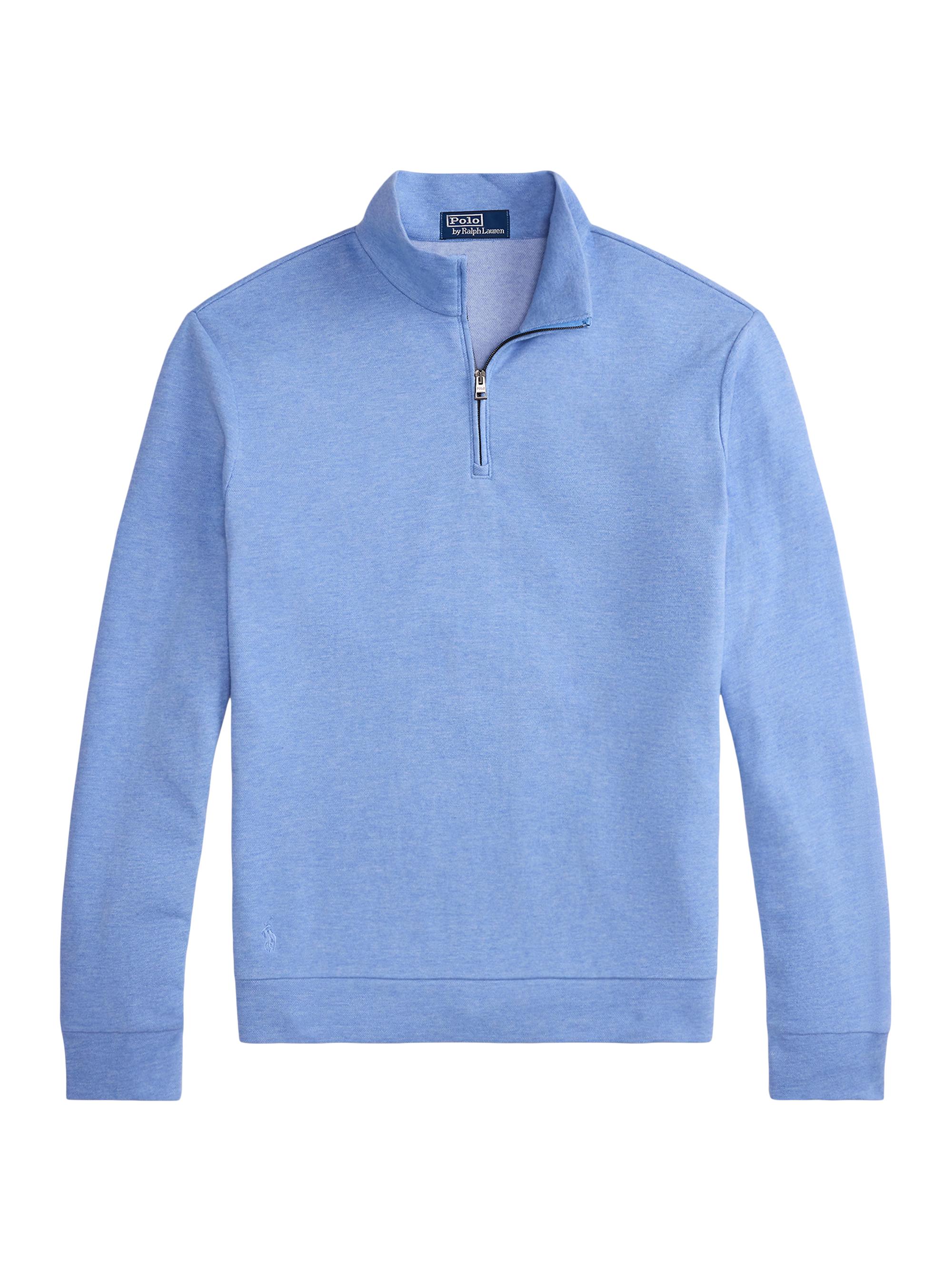 Polo Ralph Lauren Men's Luxury Textured Quarter-Zip Sweatshirt - Soft Royal Heather Nevis