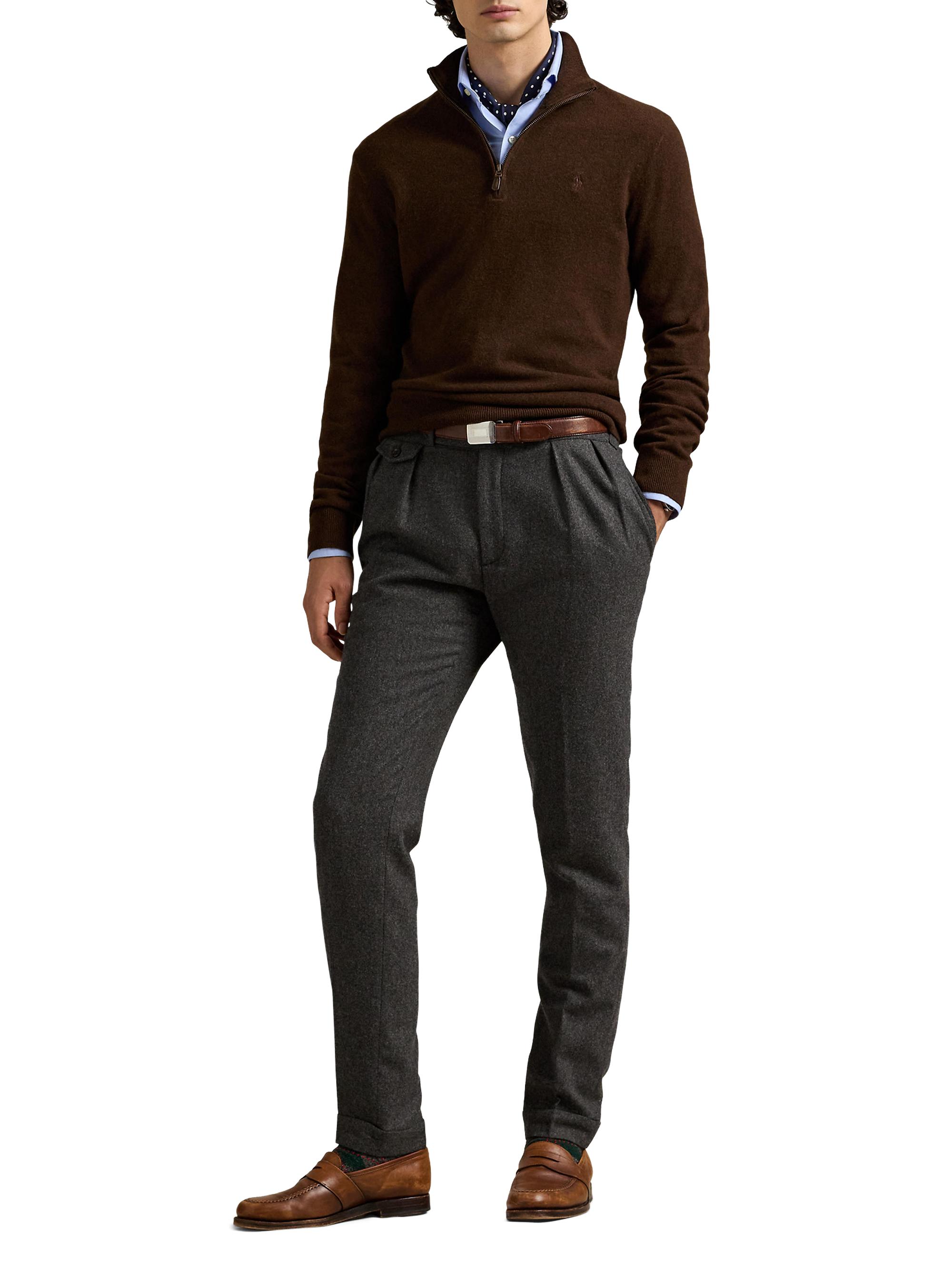 Polo Ralph Lauren Logo Wool Quarter-Zip Sweater | Saks Fifth Avenue