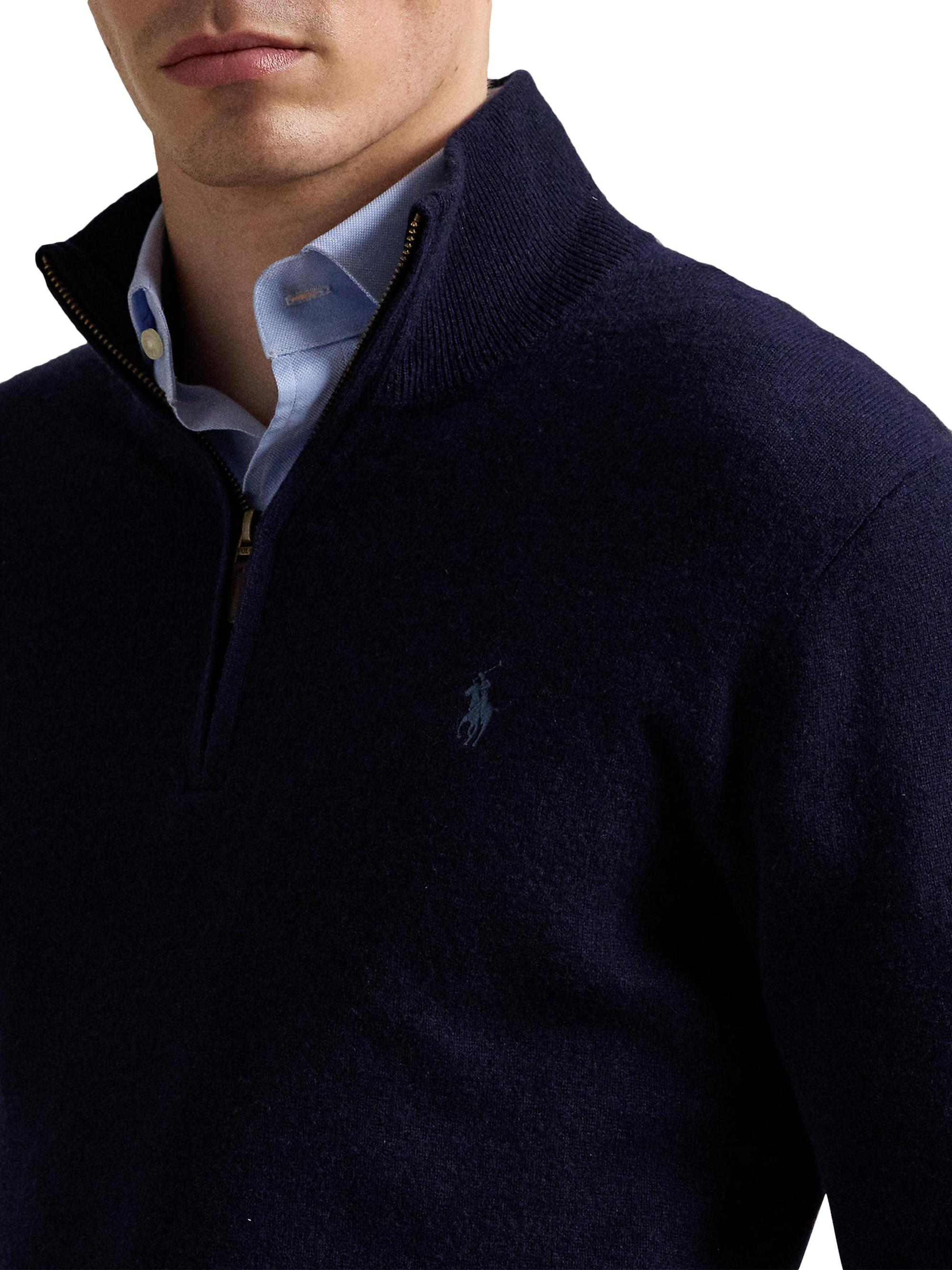 Polo Ralph Lauren Logo Wool Quarter-Zip Sweater | Saks Fifth Avenue