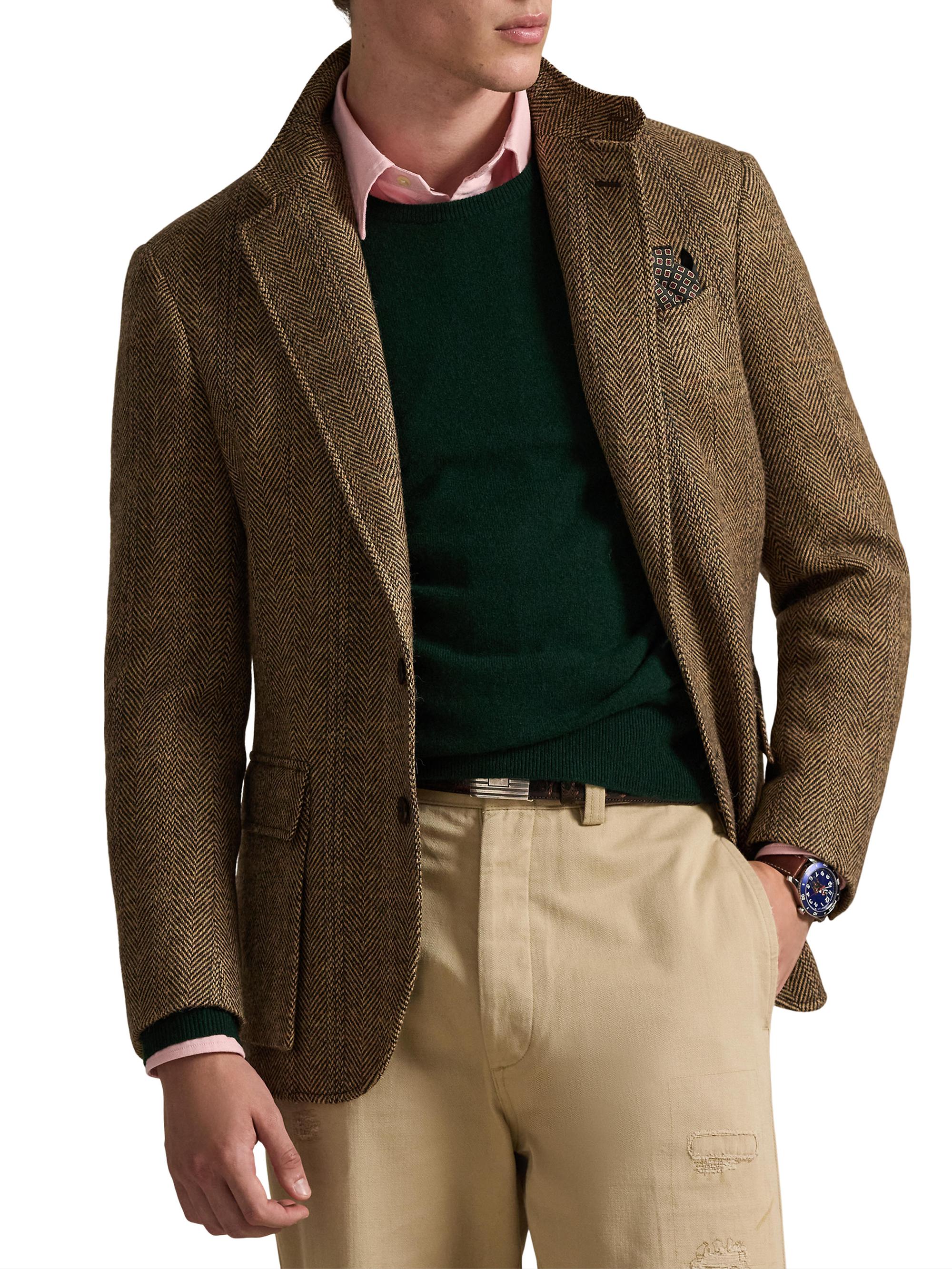 S317.4 Ralph Lauren ボアコート Polo Ralph Lauren Herringbone Wool-Suede Blazer | Saks Fifth Avenue
