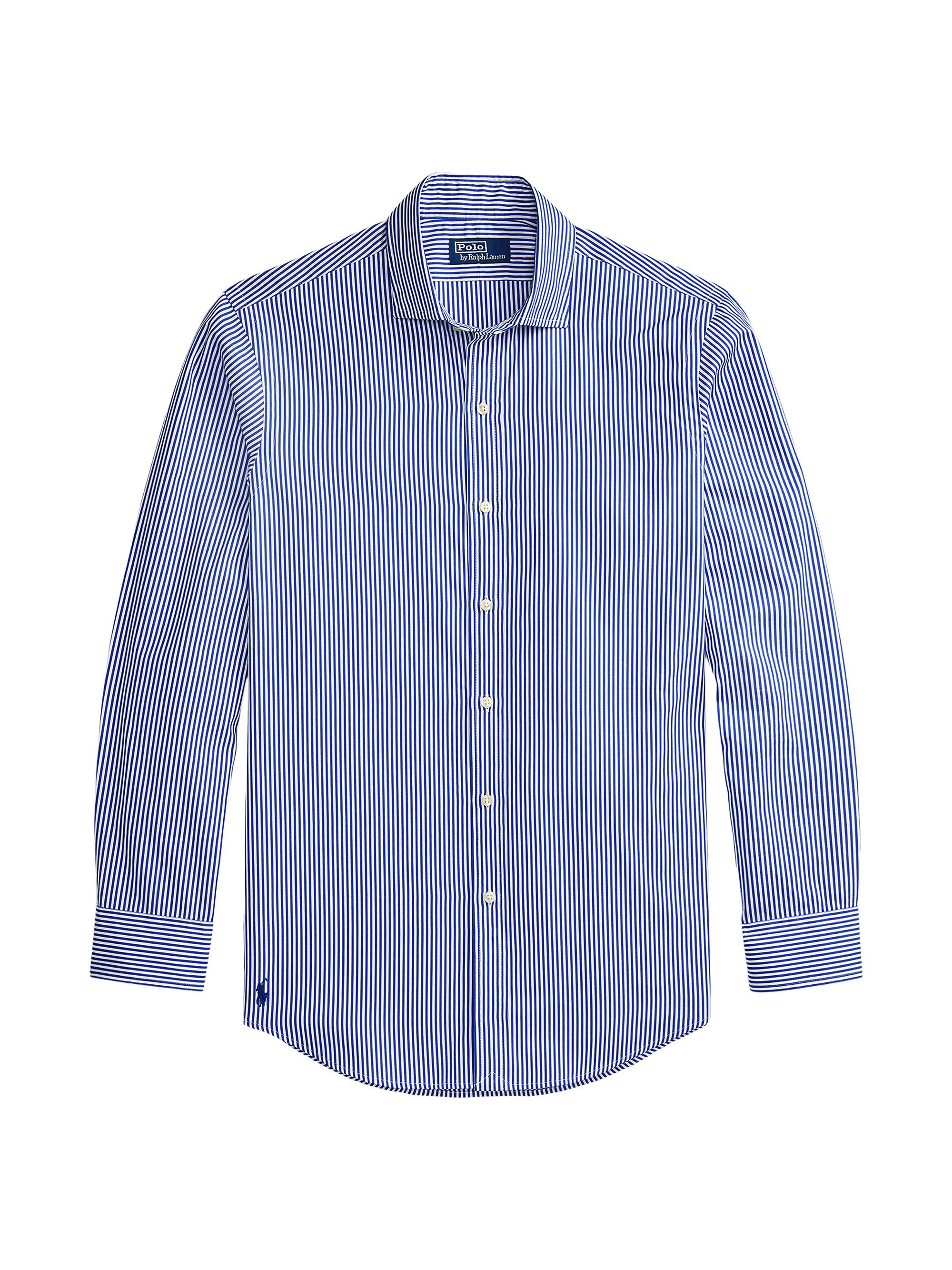 Polo Ralph Lauren Men's Striped Cotton Poplin Shirt - Blue White