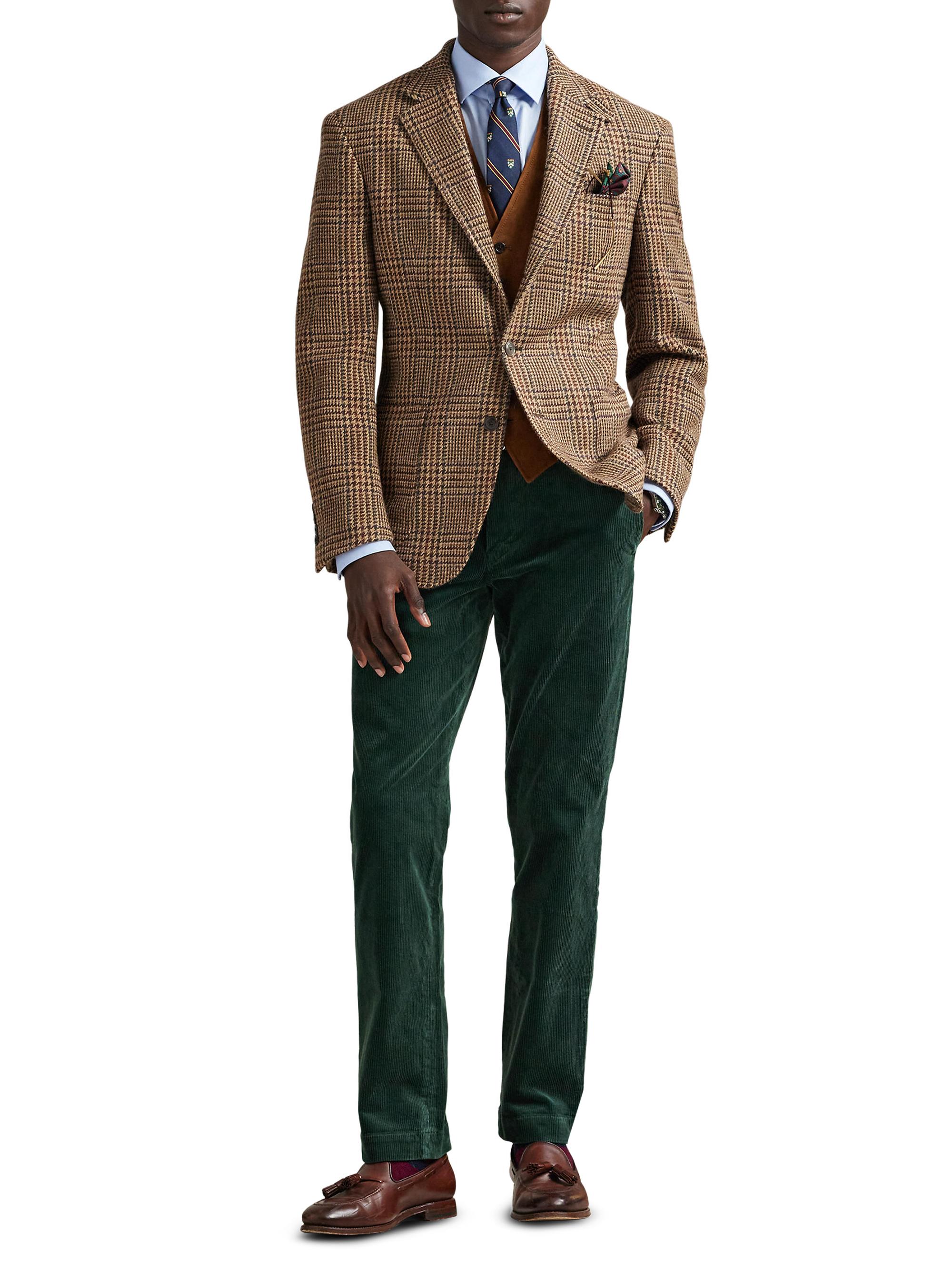 Polo Ralph Lauren Men's Plaid Wool Single-Breasted Blazer - Tan Multi