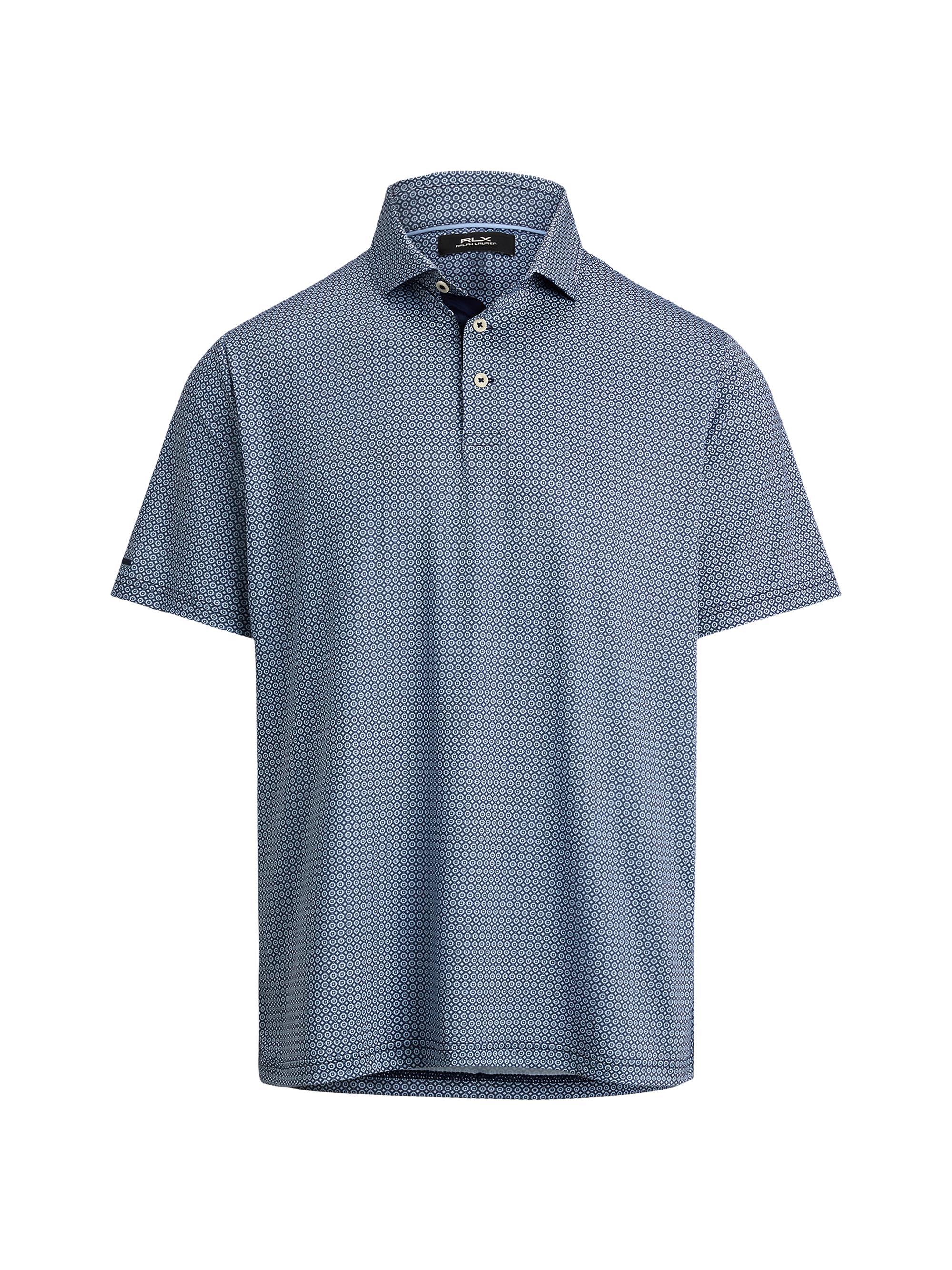 RLX Ralph Lauren Men's Micro-Print Piqué-Knit Polo Shirt - Mulligan Foulard Refined Navy