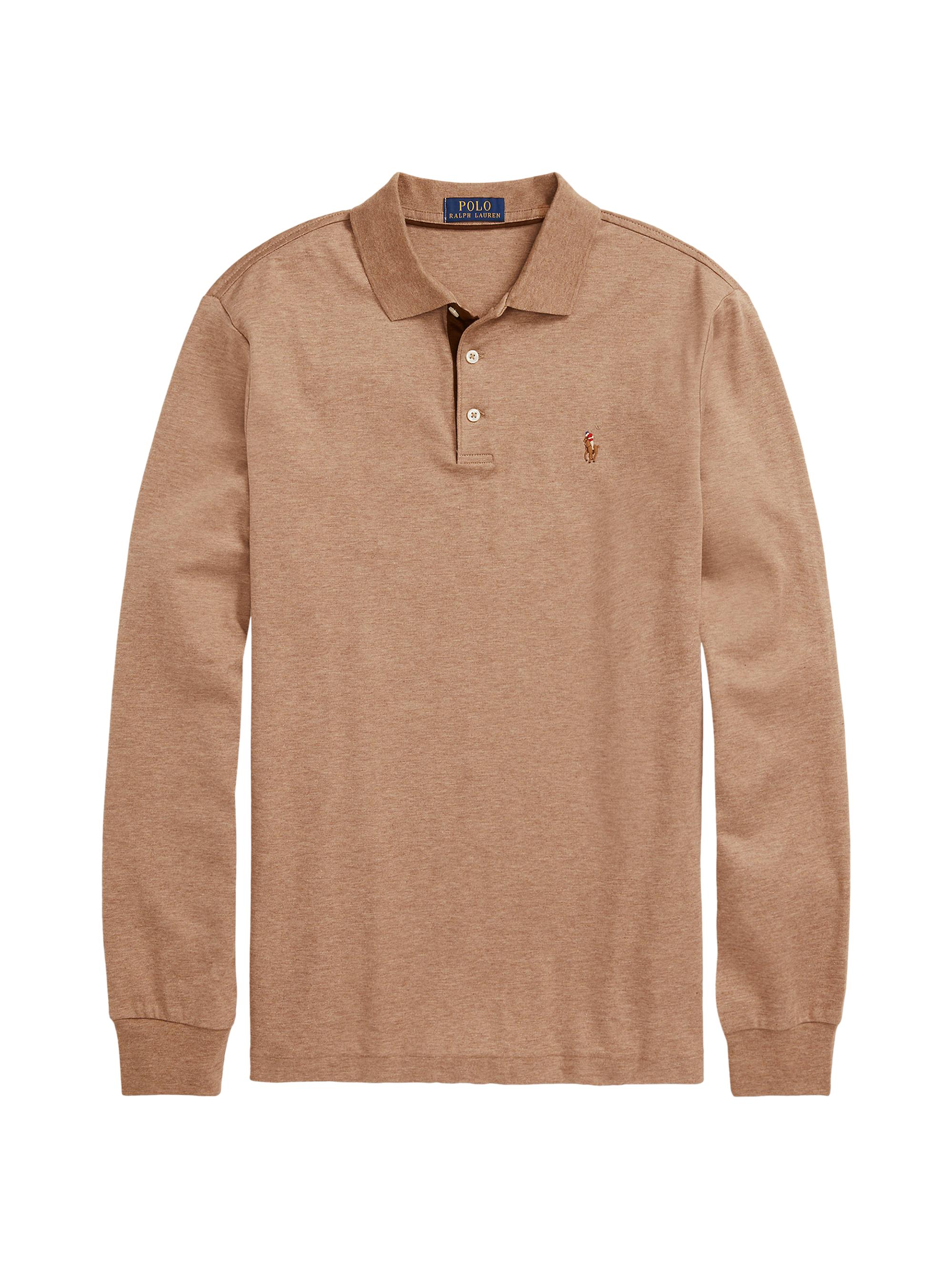 Polo Ralph Lauren Men's Cotton Long-Sleeve Polo Shirt - Black Marl Heather