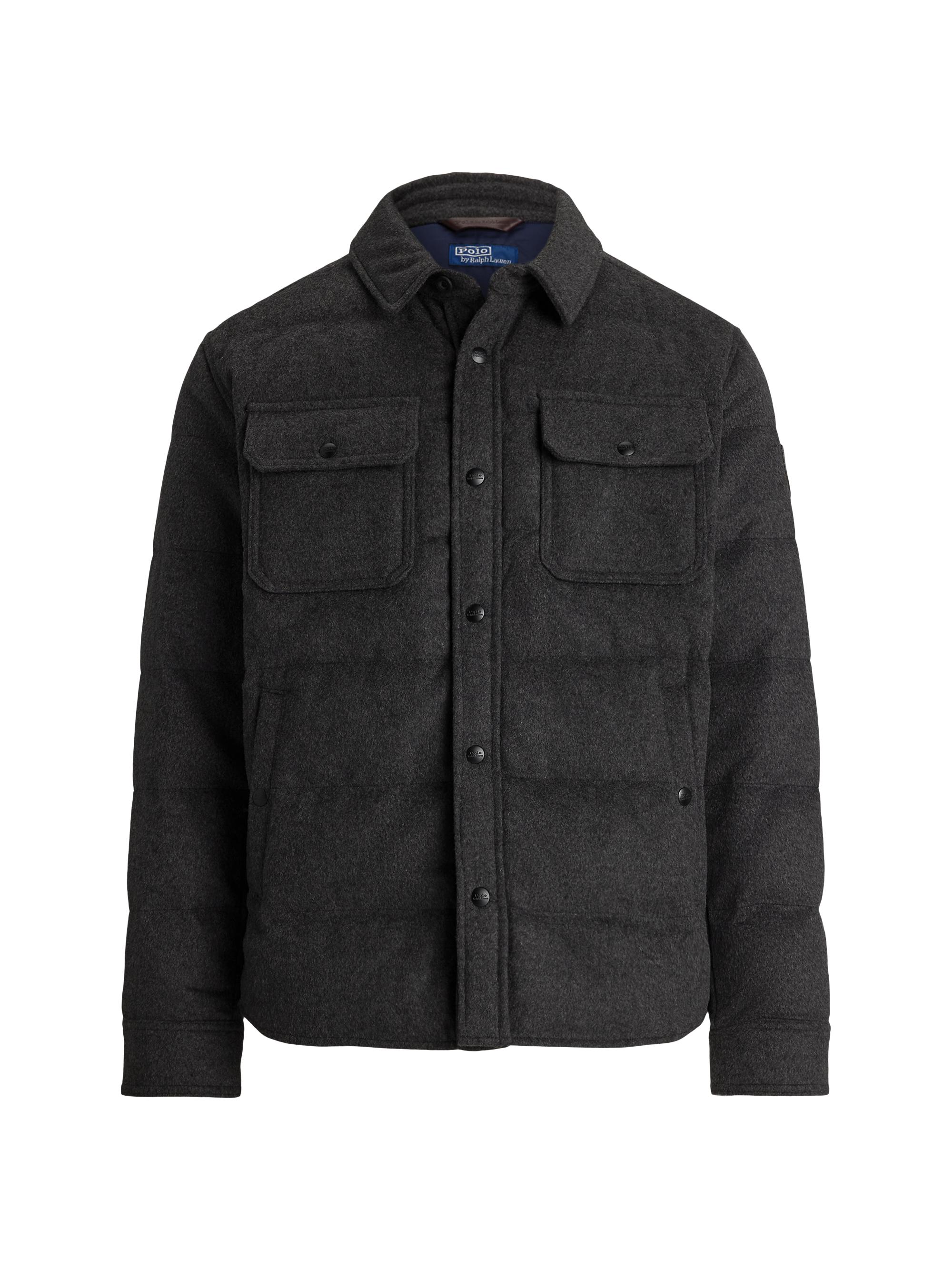 Ralph Lauren Purple Label Plaid Suede Button-Front Shirt Jacket