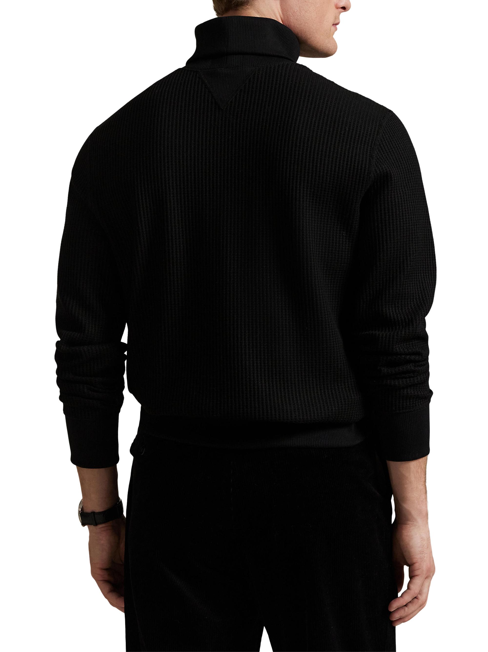 Polo Ralph Lauren Waffle Knit Stretch Cotton Turtleneck Sweater