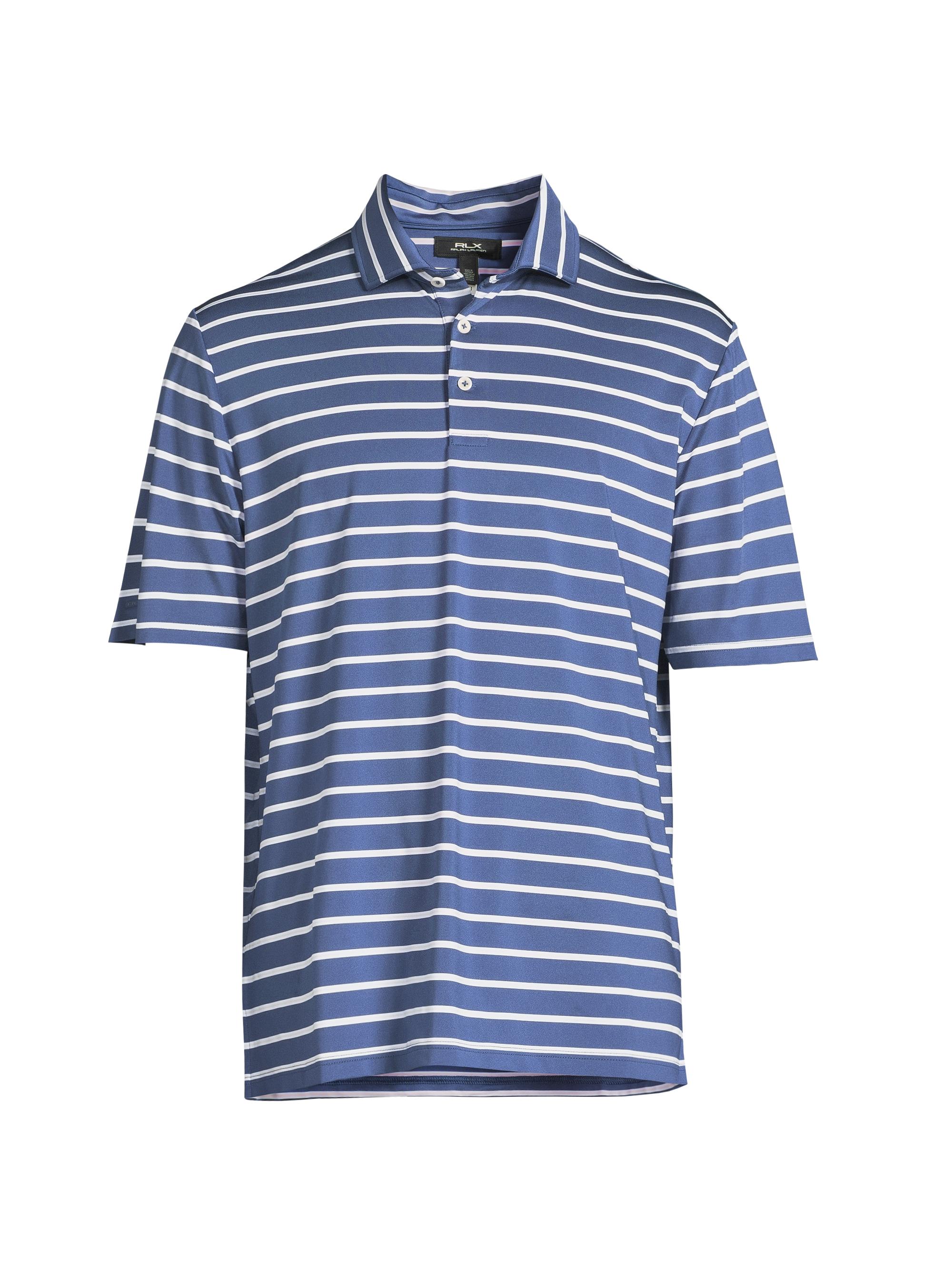 RLX Ralph Lauren Men's Airflow Striped Piqué Polo Shirt - Old Royal Multi