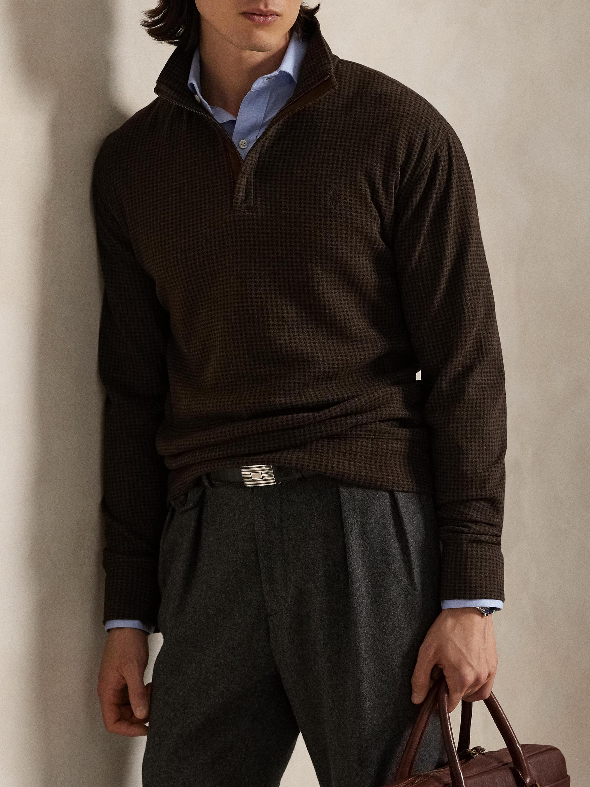 Polo Ralph Lauren Houndstooth Quarter-Zip Polo | Saks Fifth Avenue