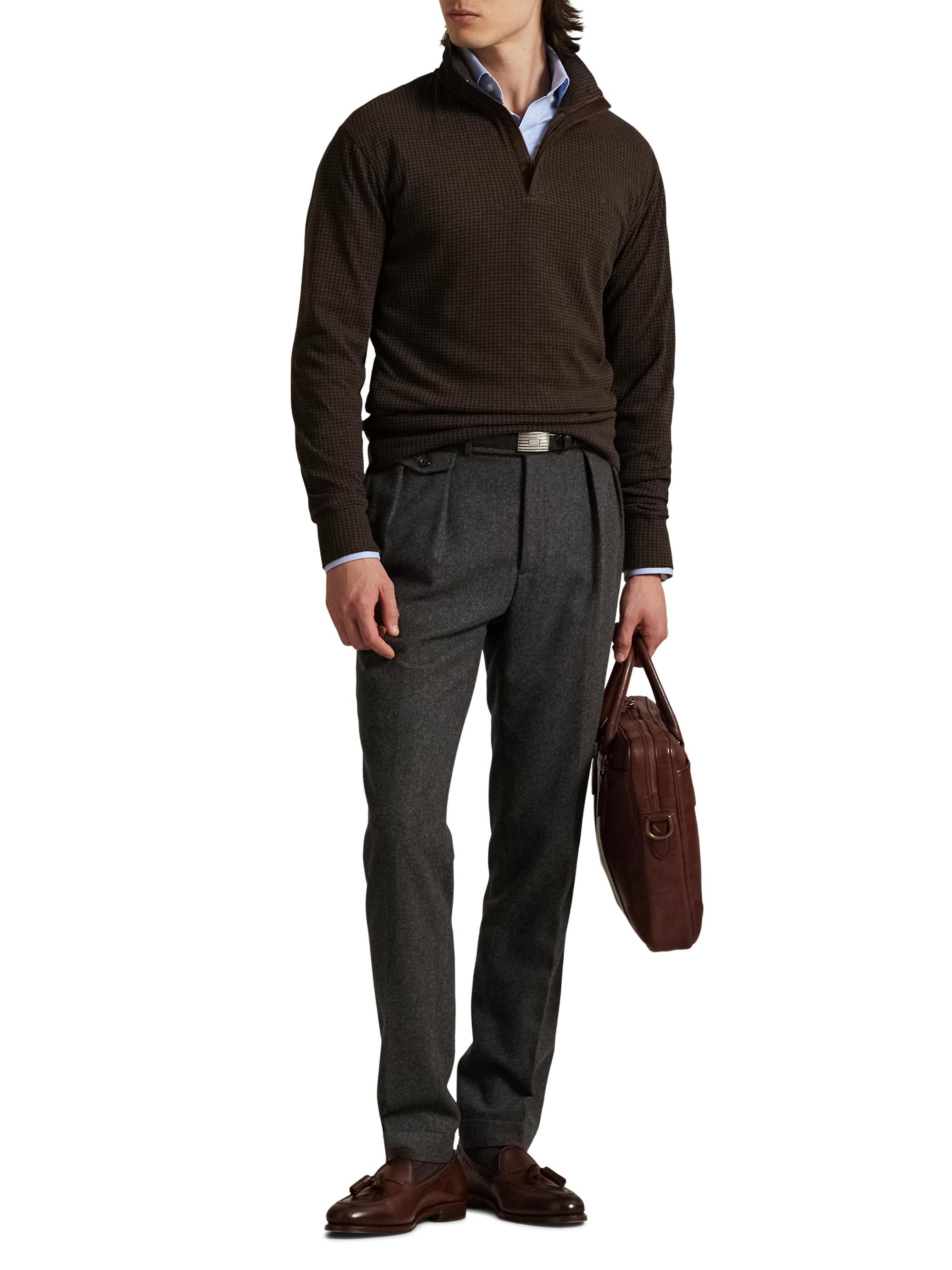 Polo Ralph Lauren Houndstooth Quarter-Zip Polo | Saks Fifth Avenue