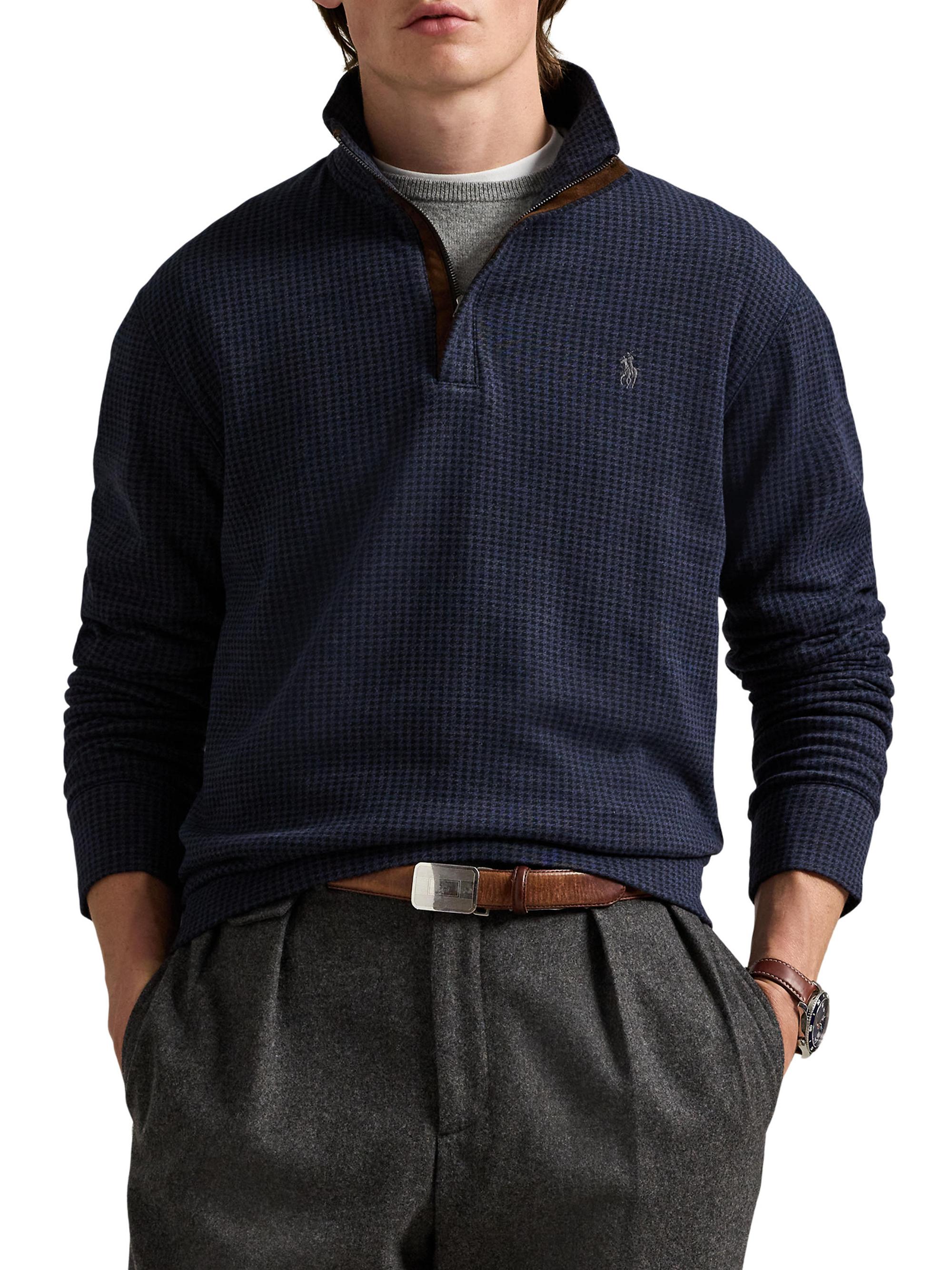 Polo Ralph Lauren Houndstooth Quarter-Zip Polo | Saks Fifth Avenue