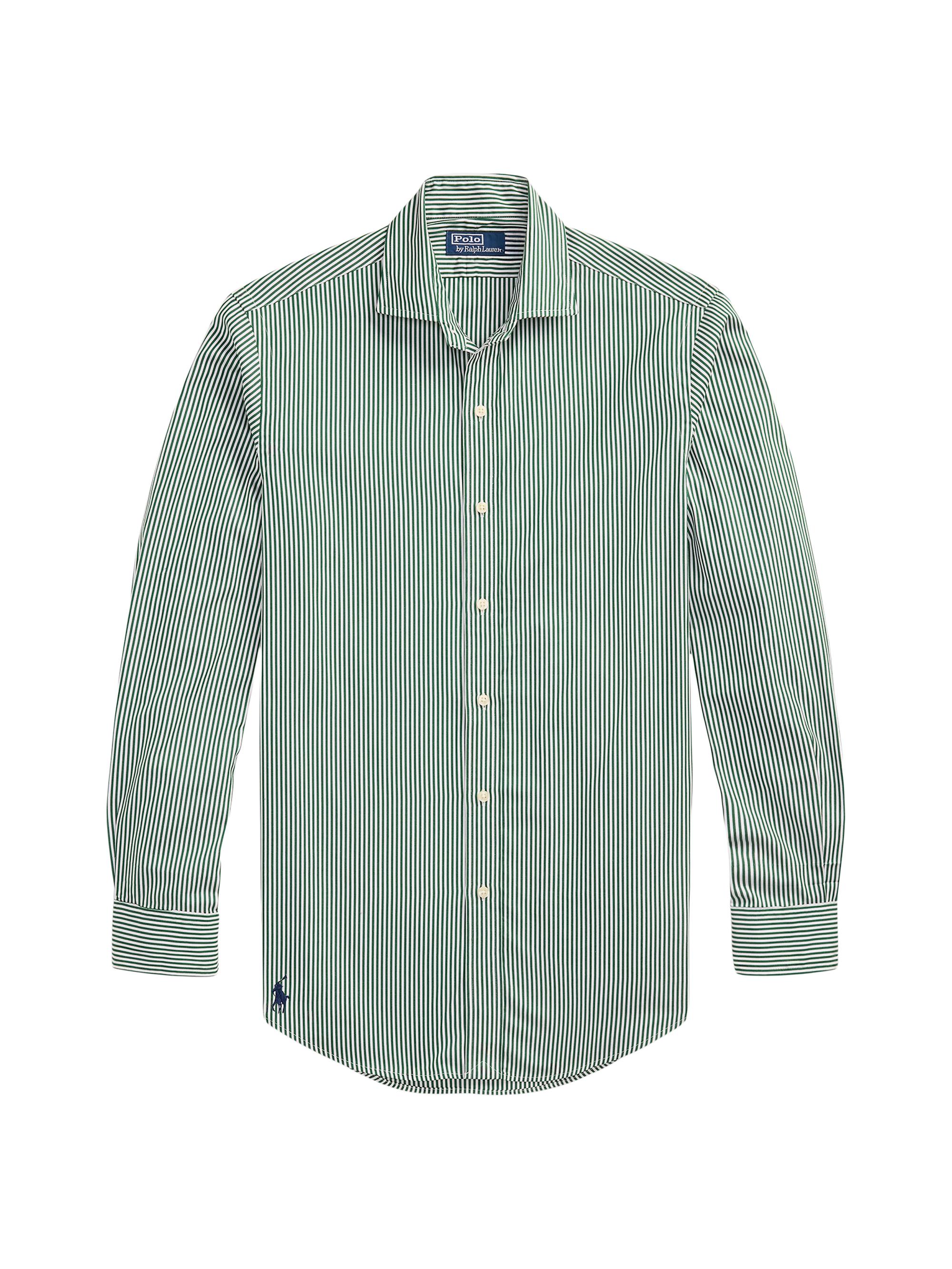 Polo Ralph Lauren Men's Striped Poplin Button-Front Shirt - New Forest White