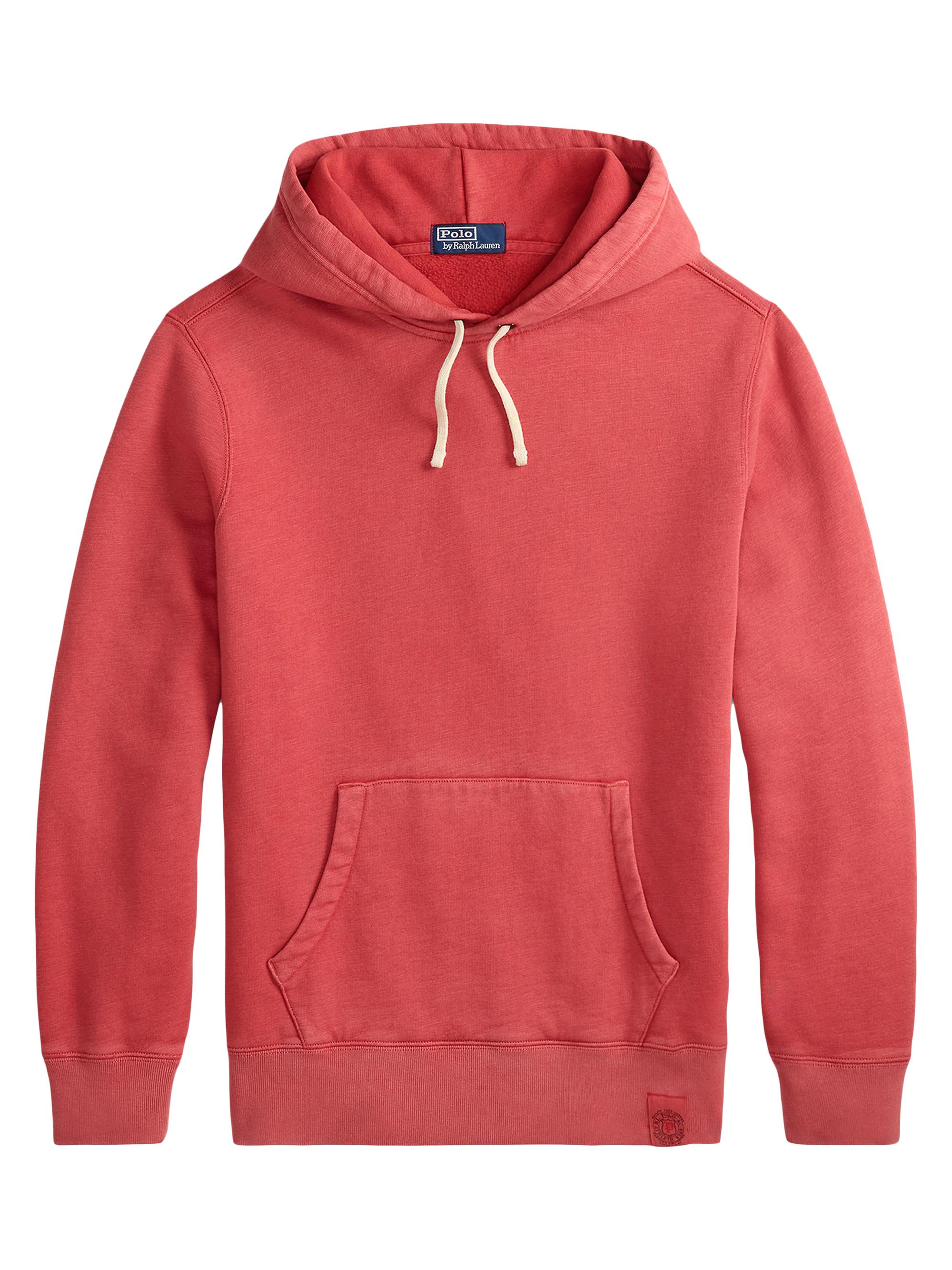 Polo Ralph Lauren Men's Garment-Washed Cotton Hoodie - New Brick