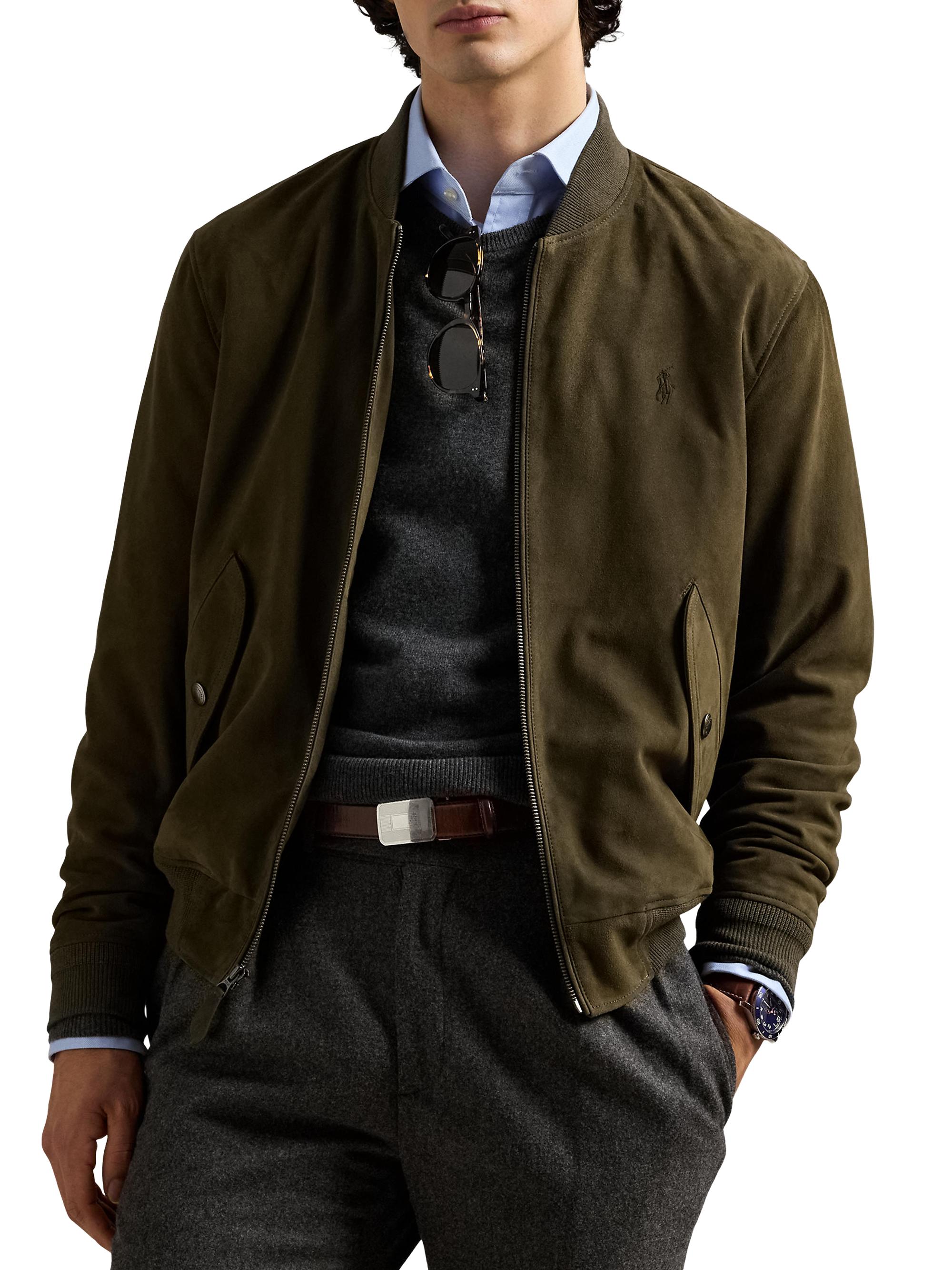 Polo Ralph Lauren Suede Zip-Front Bomber Jacket | Saks Fifth Avenue
