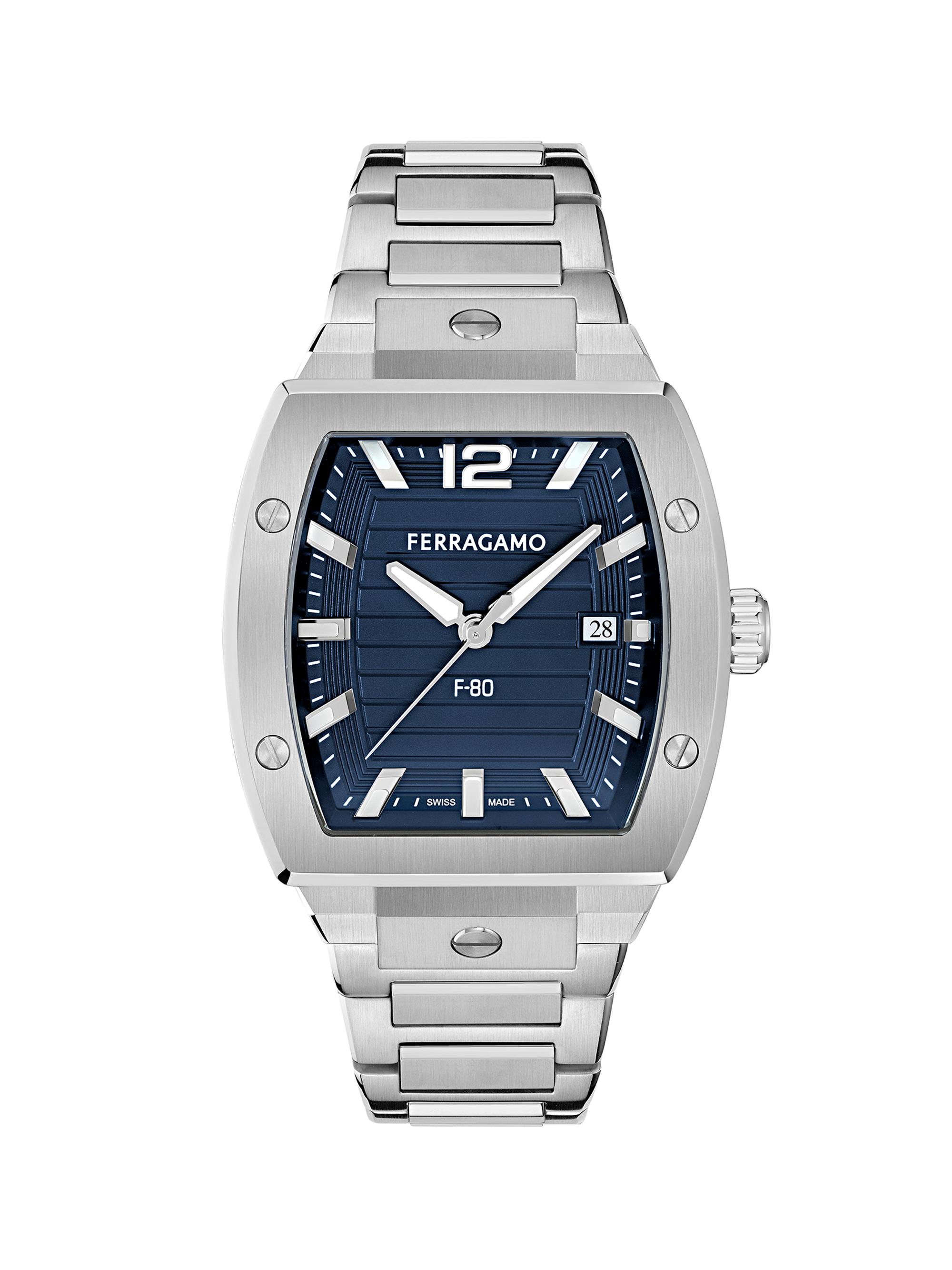 FERRAGAMO Men's Ren Stainless Steel Bracelet Watch/42MM - Stainless Steel Blue Dial