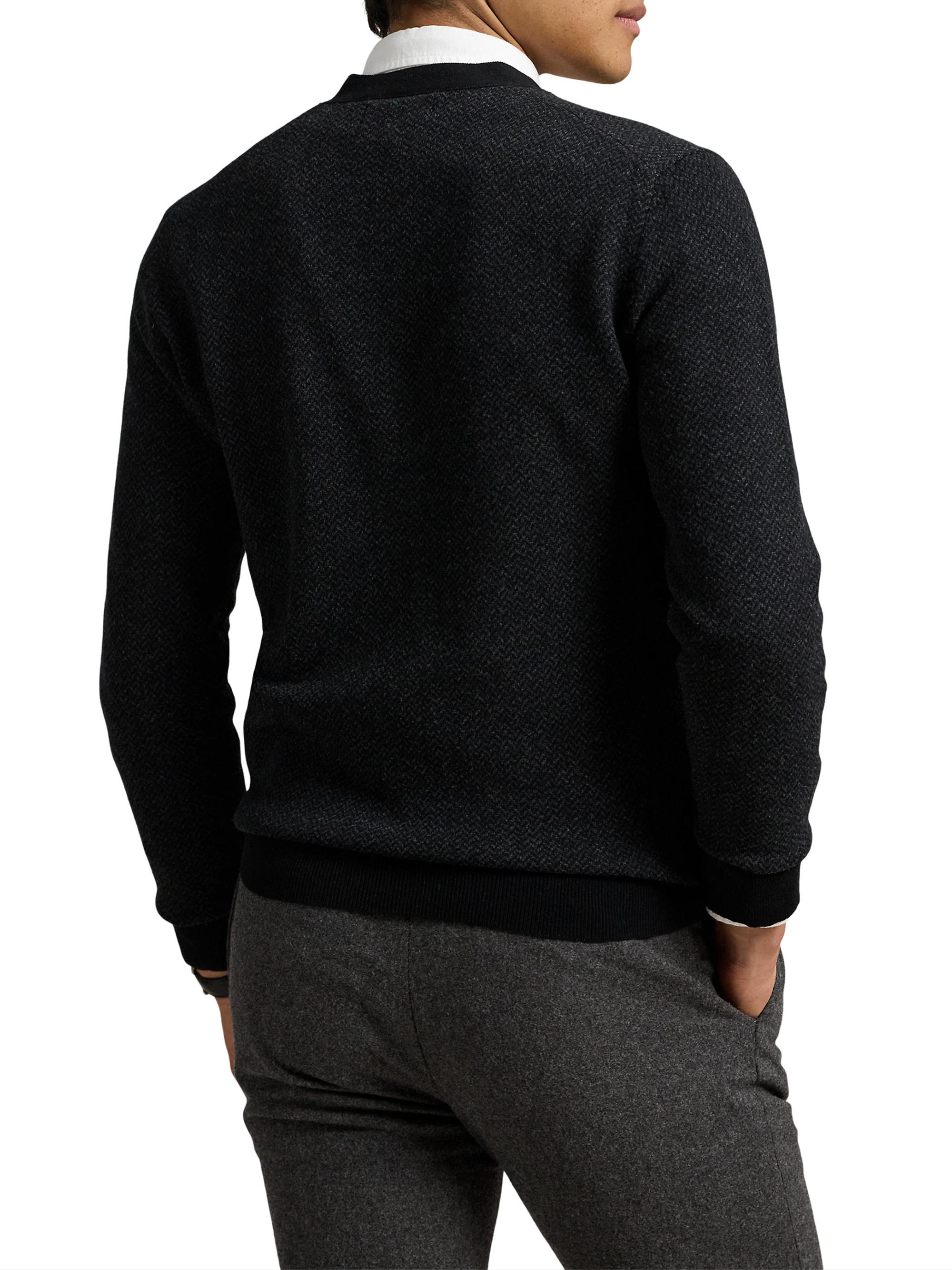 Polo Ralph Lauren Herringbone Merino Wool V-Neck Cardigan