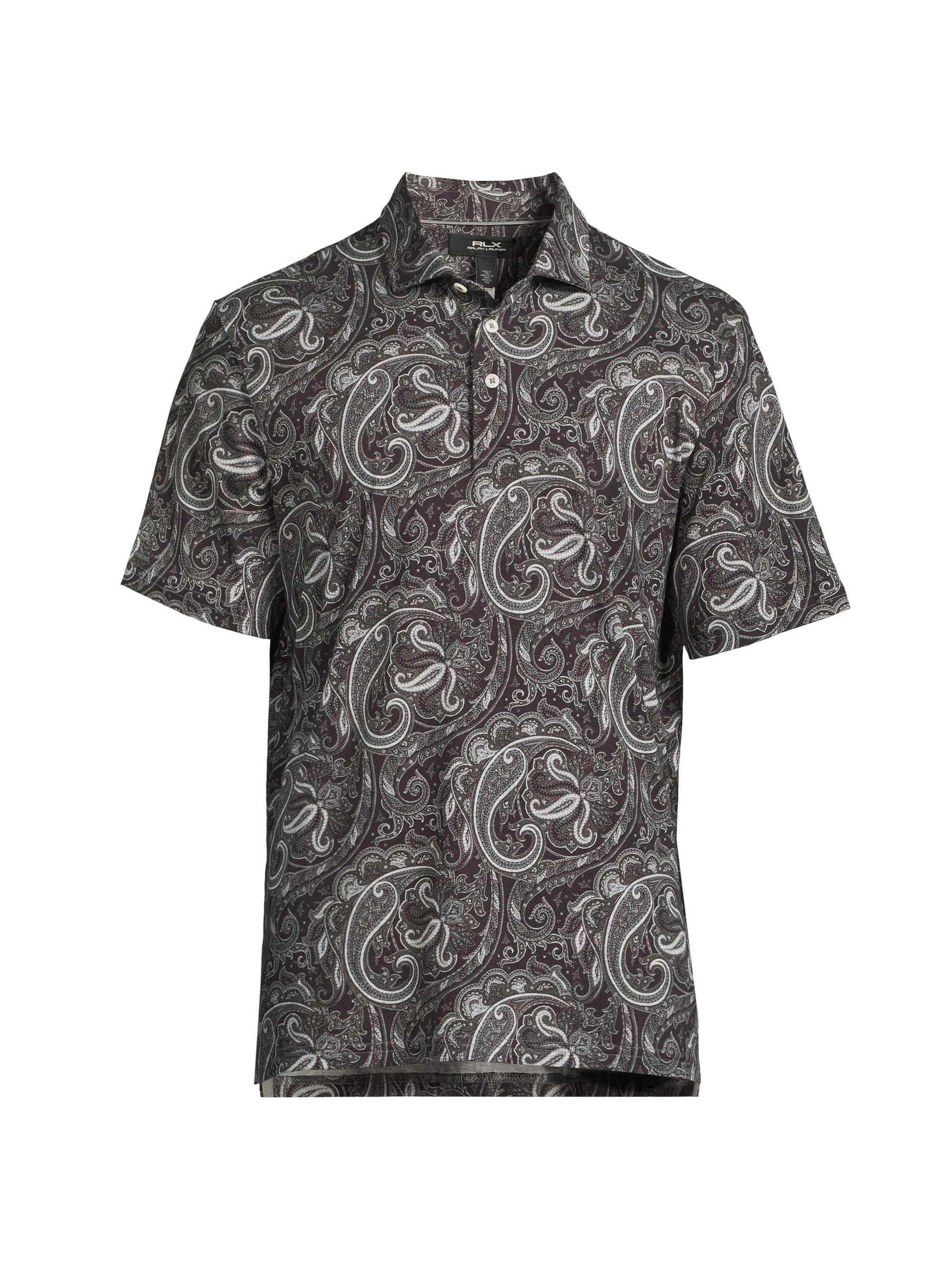 RLX Ralph Lauren Men's Paisley Jersey Polo Shirt - Charcoal Paisley
