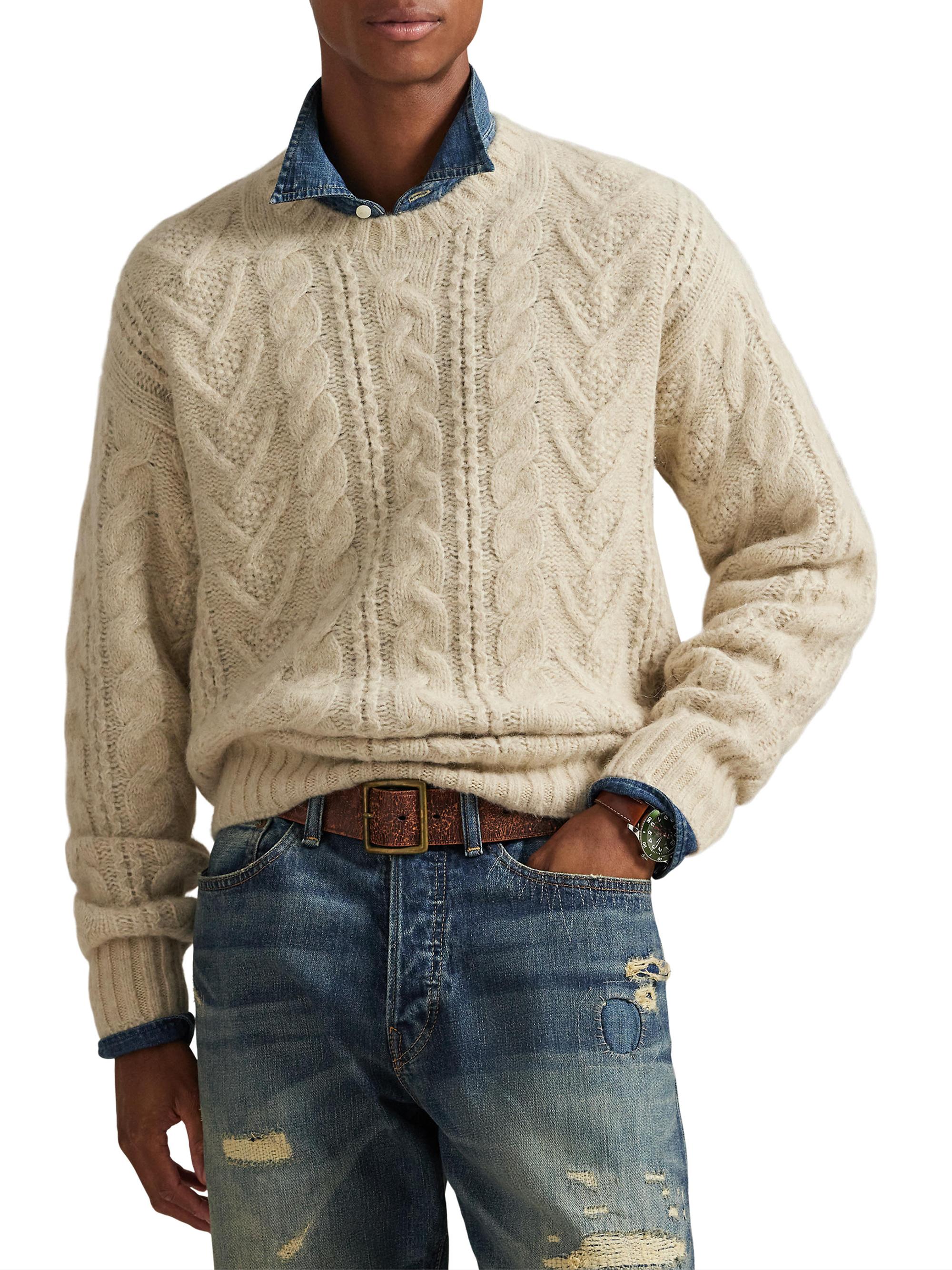 Polo Ralph Lauren Aran Wool-Blend Crewneck Sweater | Saks Fifth Avenue