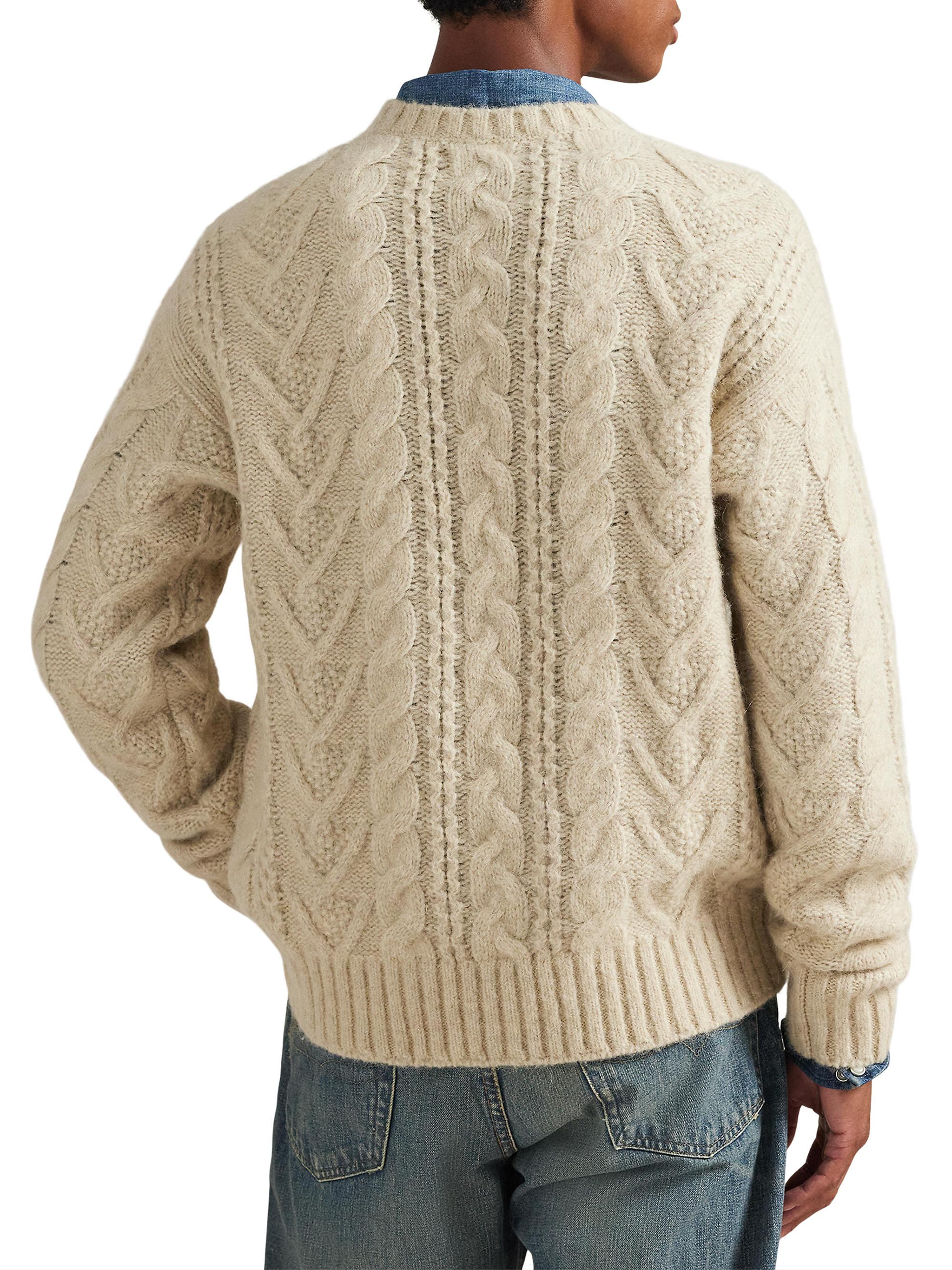 Polo Ralph Lauren Aran Wool-Blend Crewneck Sweater | Saks Fifth Avenue