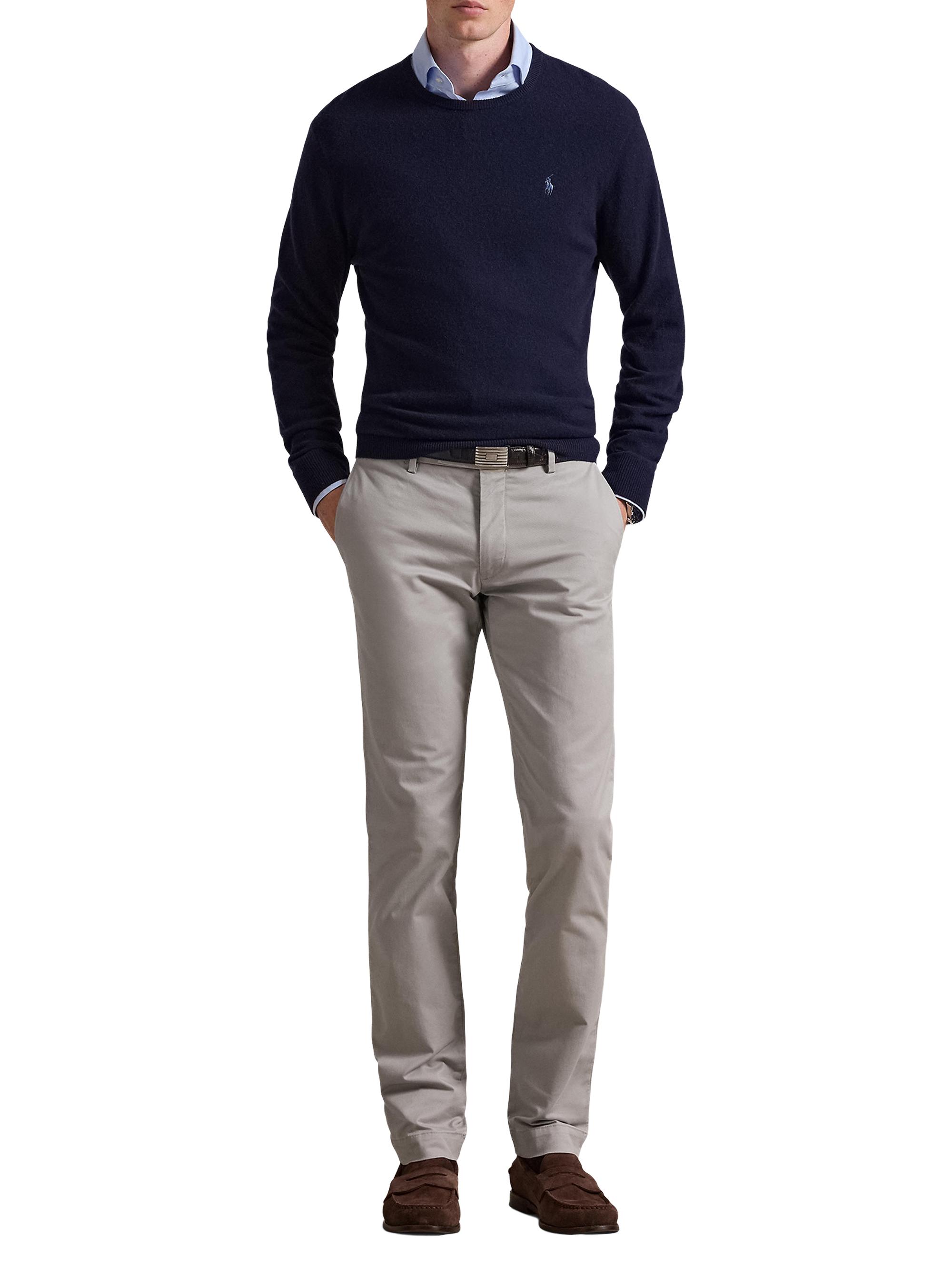 Stretch-Twill Mid-Rise Straight-Leg Pants