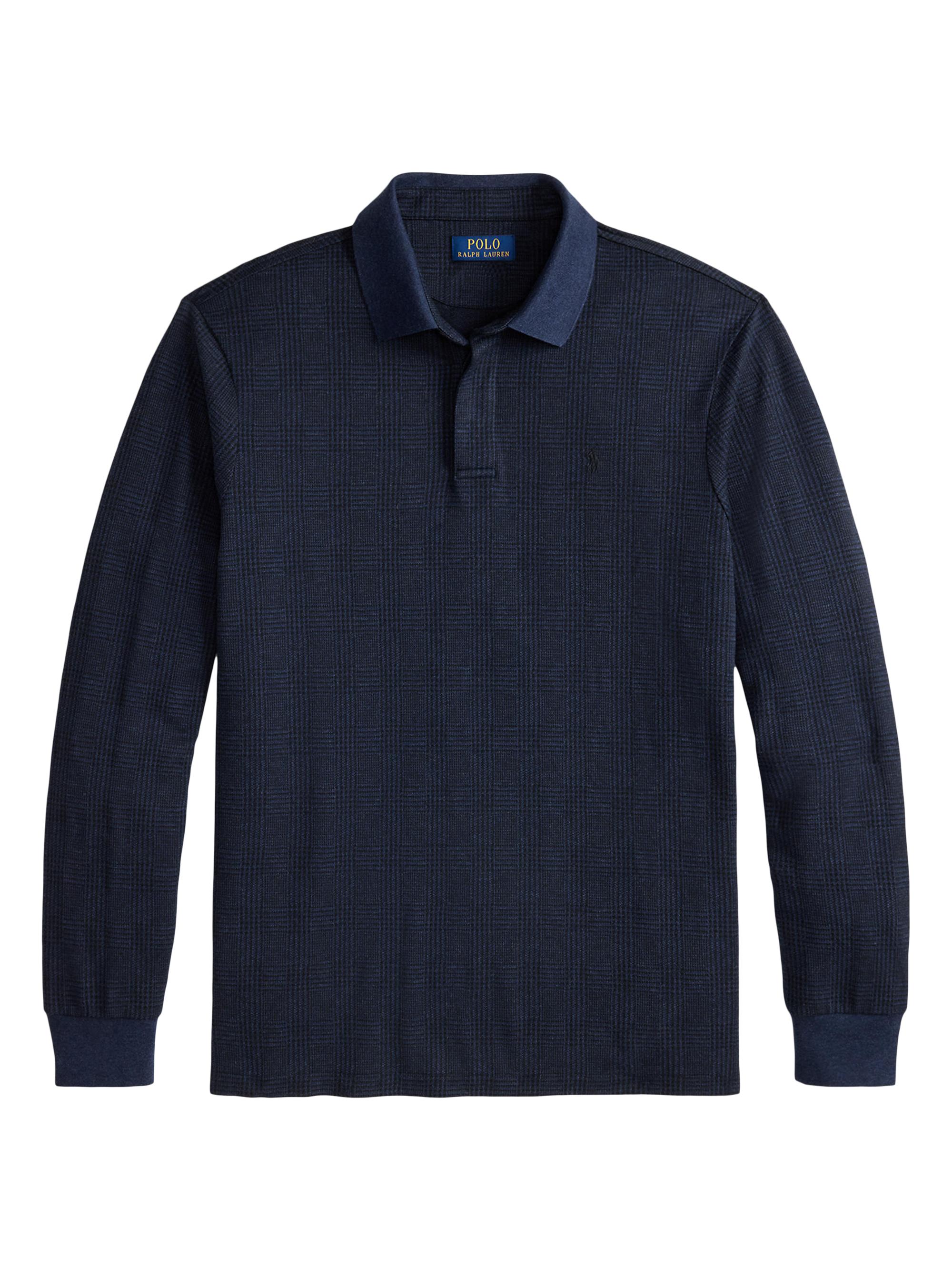 Polo Ralph Lauren Men's Plaid Long-Sleeve Polo - Jacquard Medieval Blue