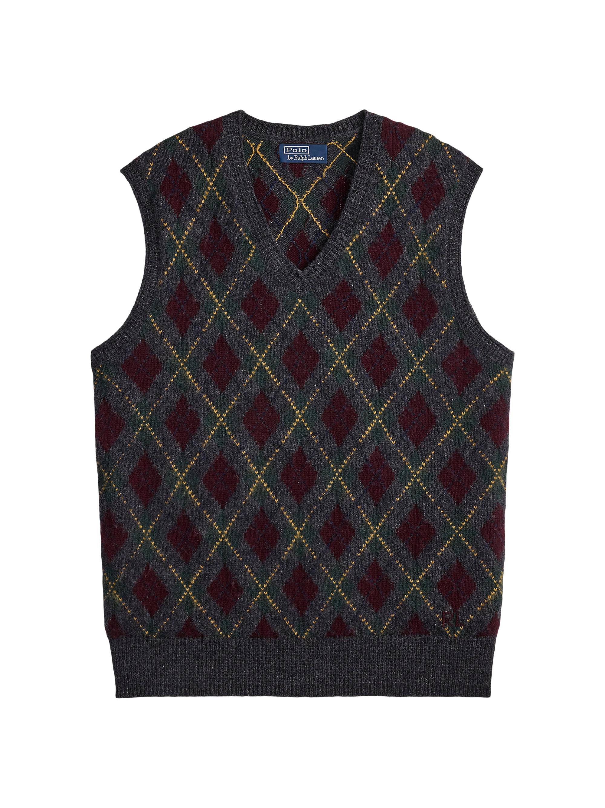 Polo Ralph Lauren Men's Argyle Wool-Cashmere Vest - Charcoal Combo