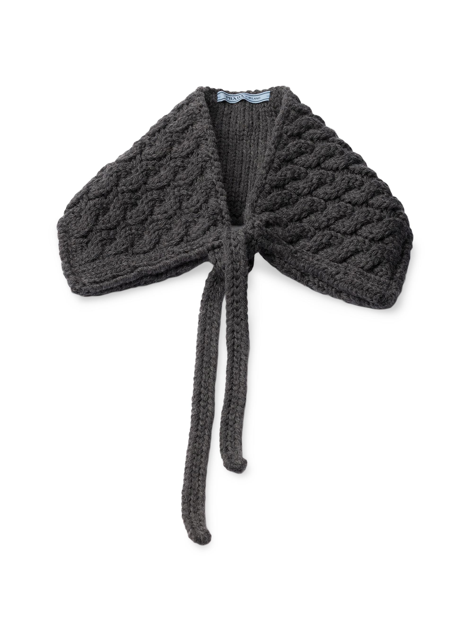 23FW PRADA cable knit big logo navy 40 PRADA Navy Heavy Knit w