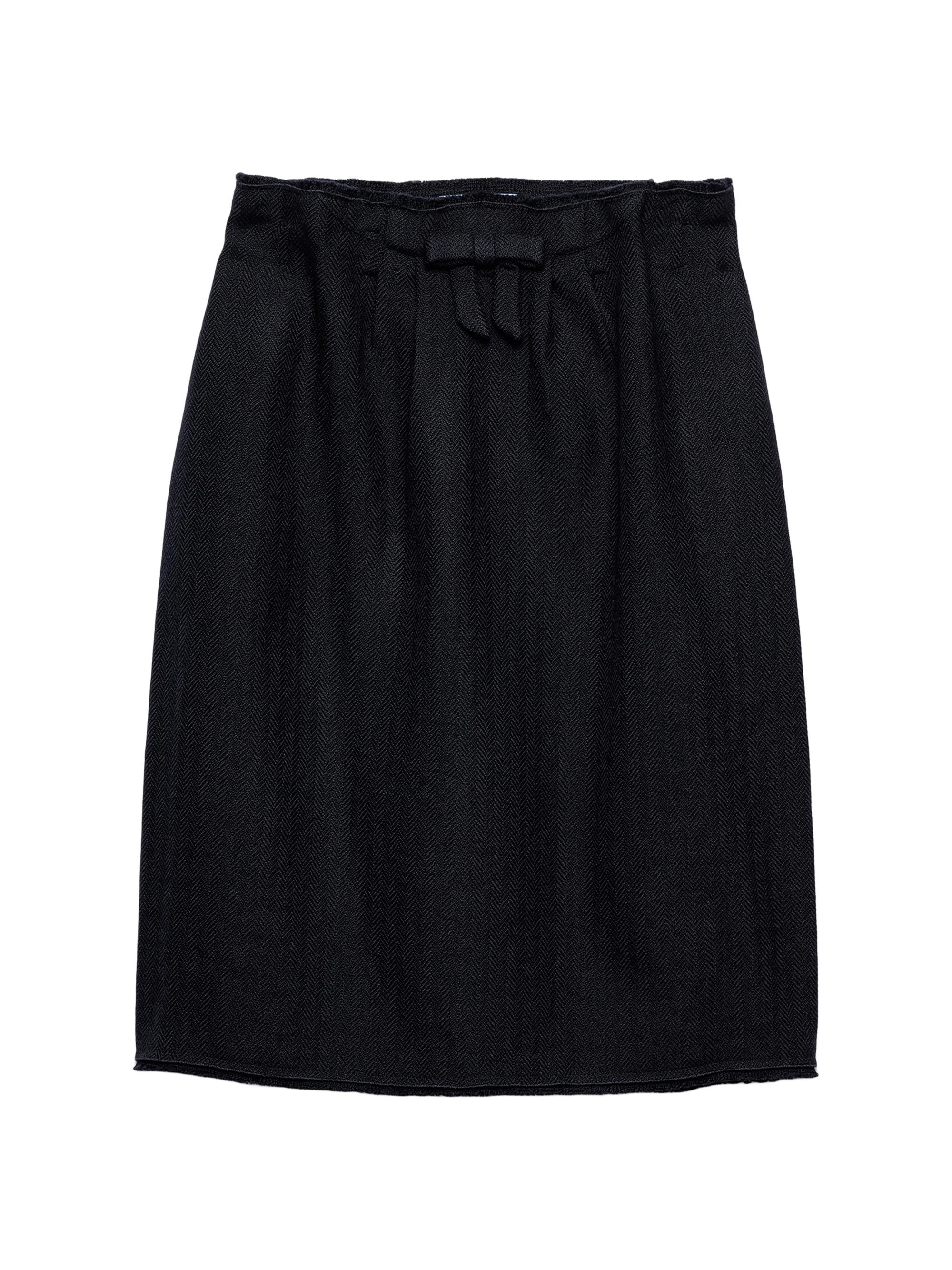 Prada Women's Chevron Wool Midi Skirt - Blue