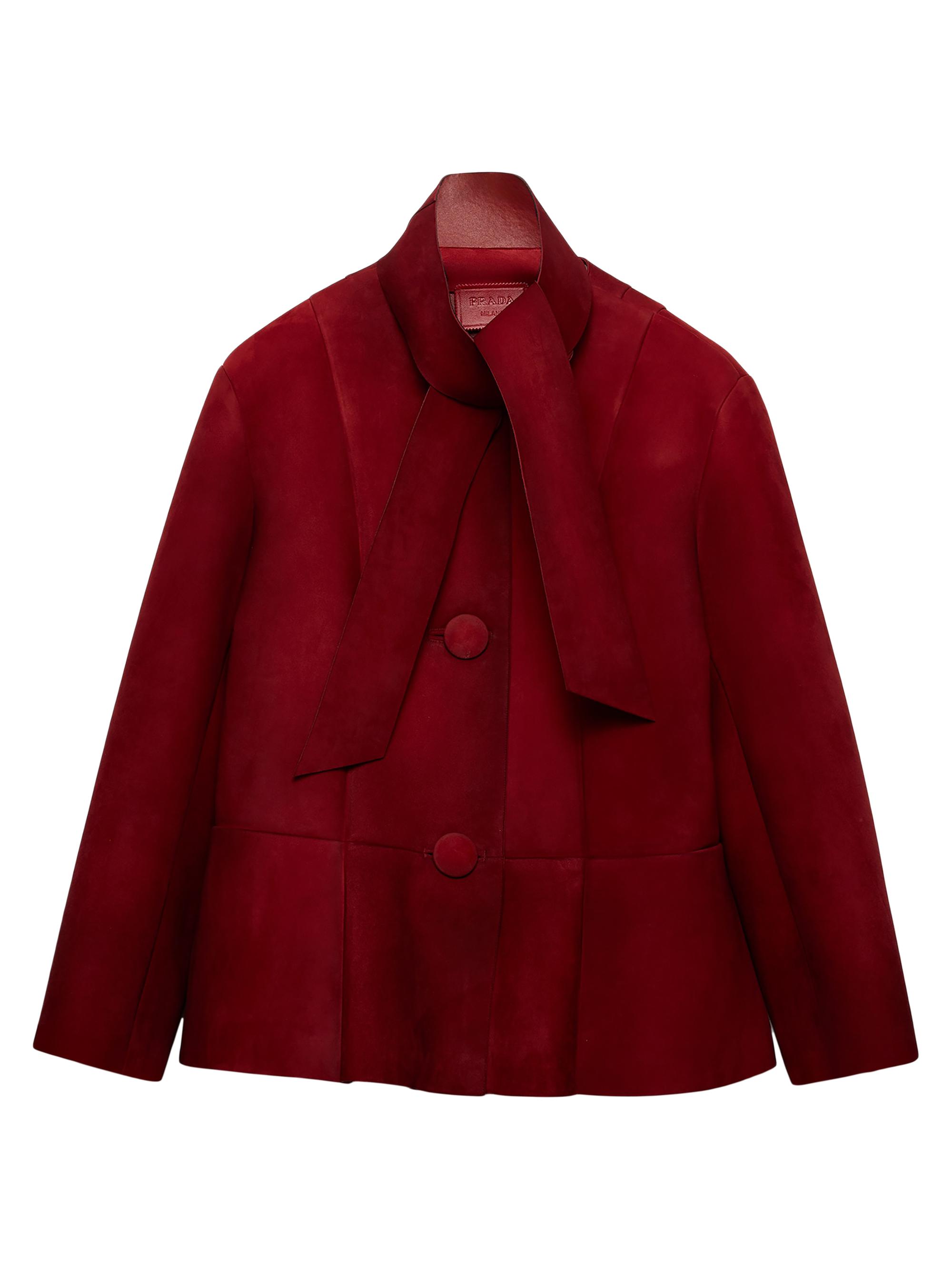 Prada Women's Bonded Suede Jacket - Red