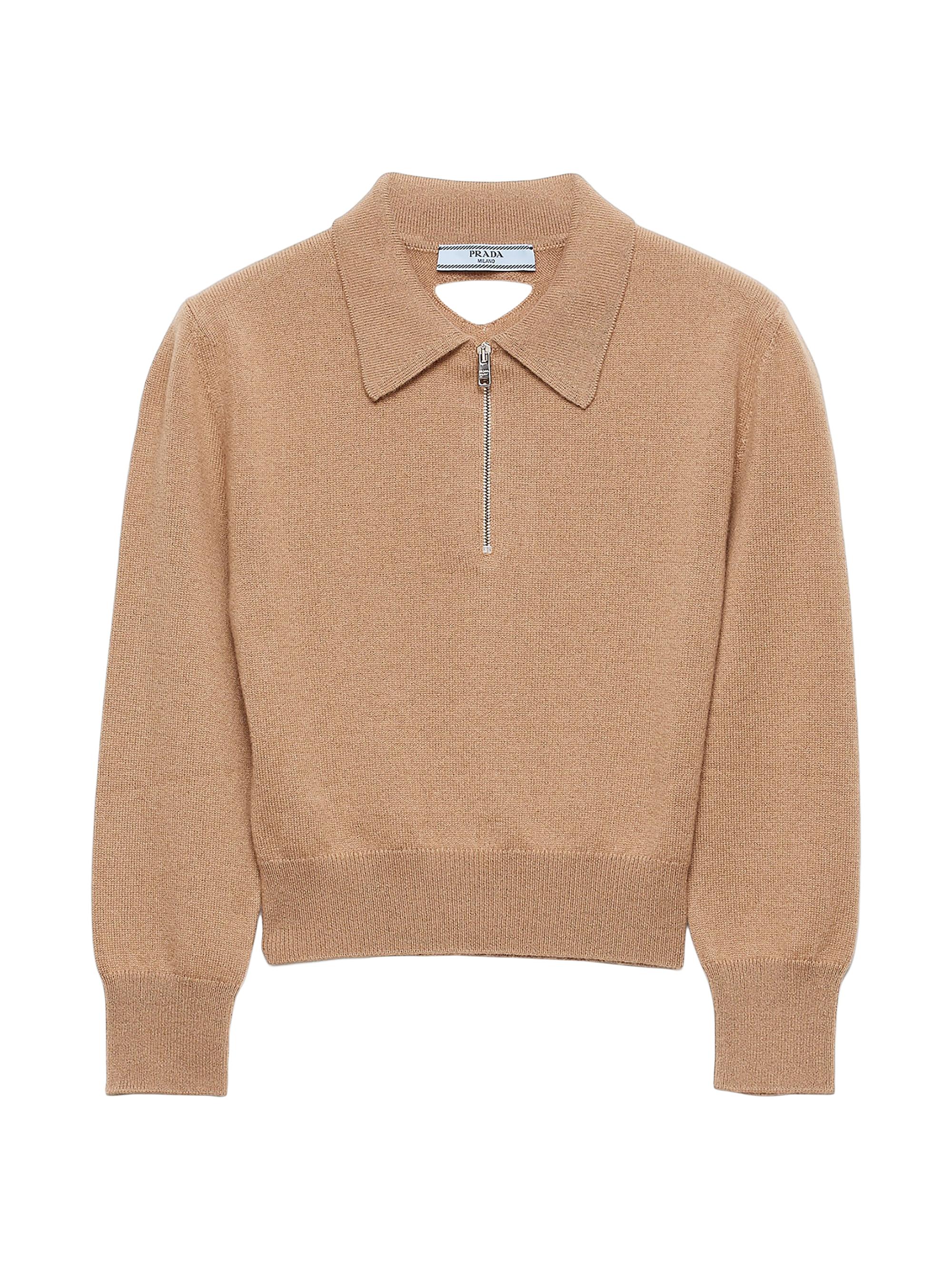 Prada Women's Cashmere Polo Sweater - Brown